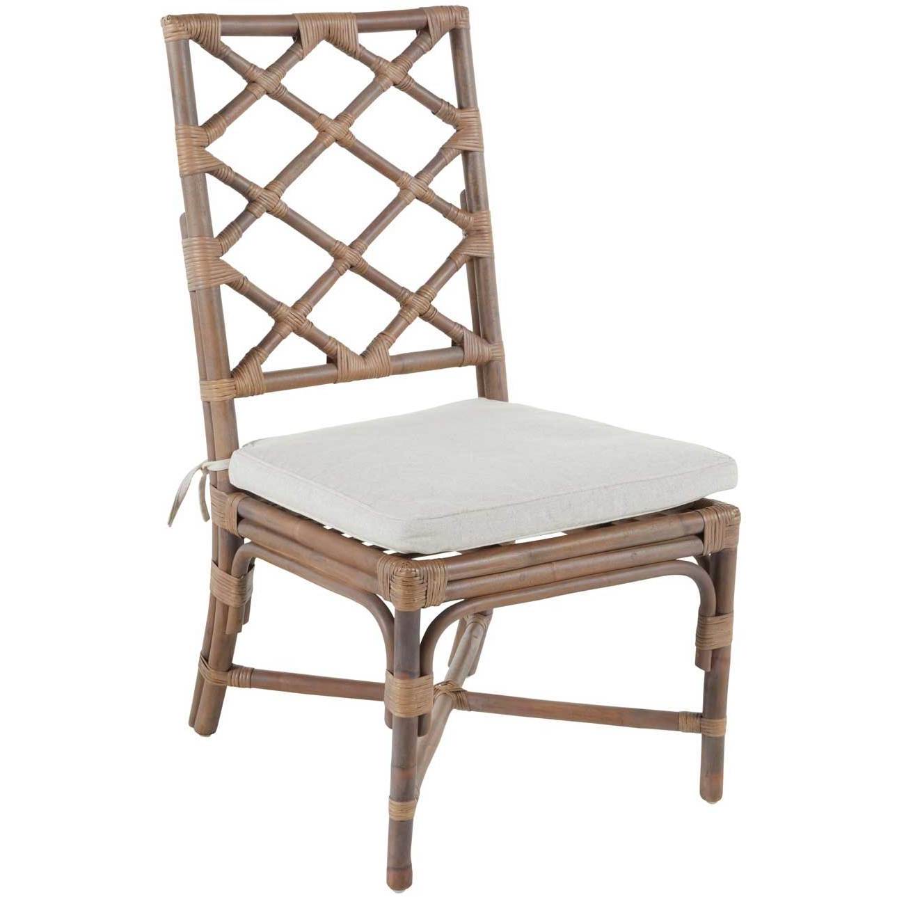 Kennedy Washed Rattan / Cream Linen Dining Chair