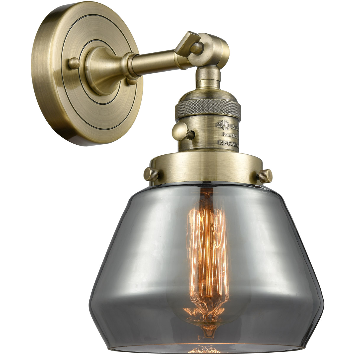 Franklin Restoration Fulton LED 7 inch Antique Brass Sconce Wall Light, Franklin Restoration