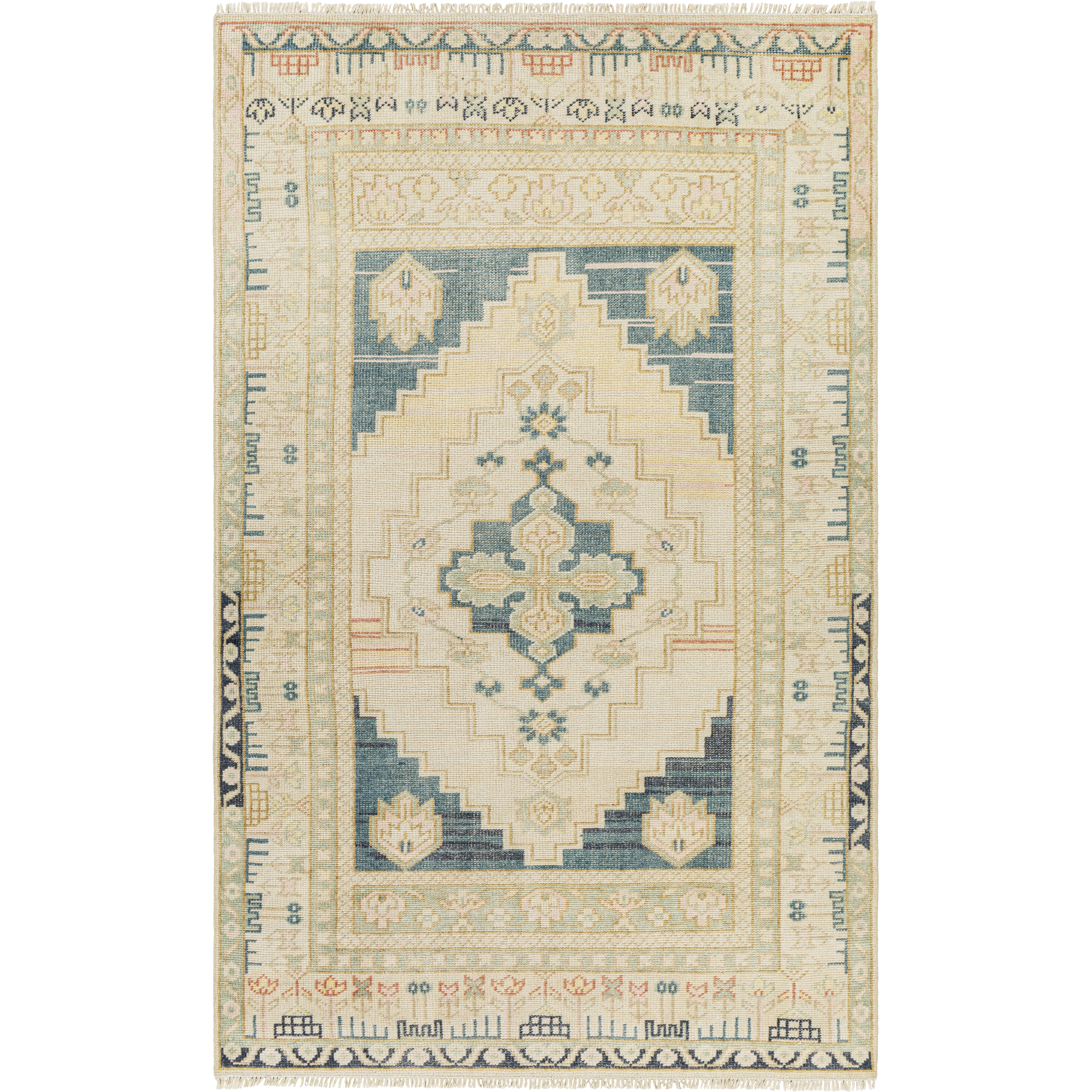 Anadolu 66 X 42 inch Light Grey Rug in 4 X 6, Rectangle