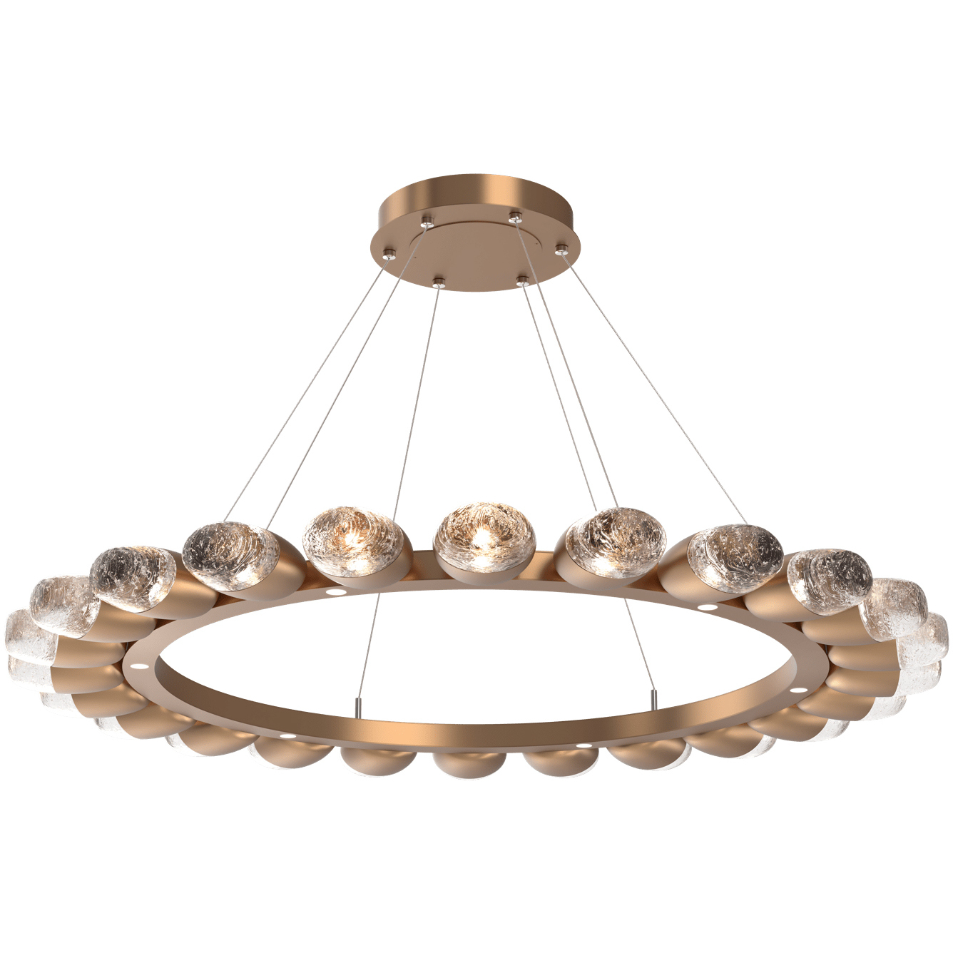 Pebble LED Novel Brass Chandelier Ceiling Light, Ring