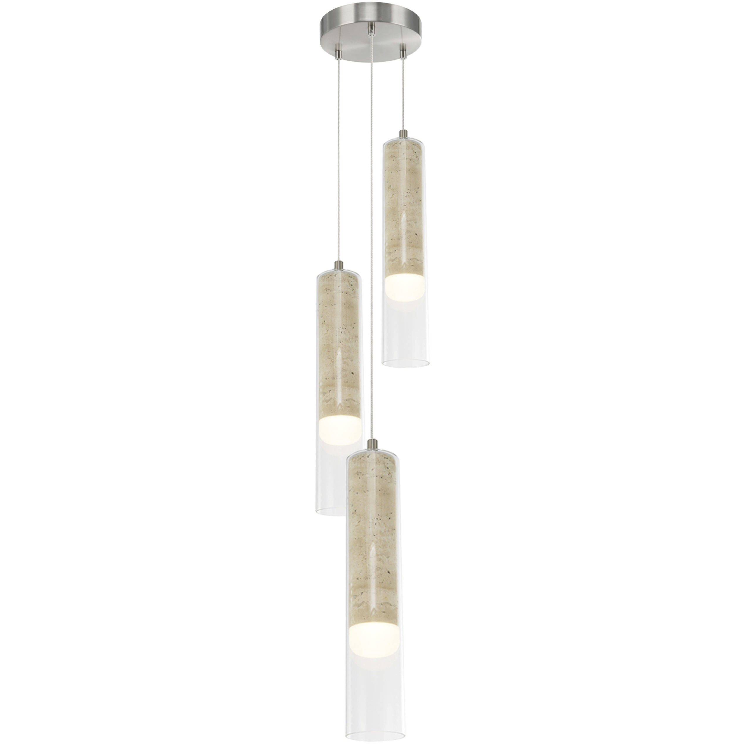 Zara LED 8.66 inch Brushed Nickel Chandelier Ceiling Light
