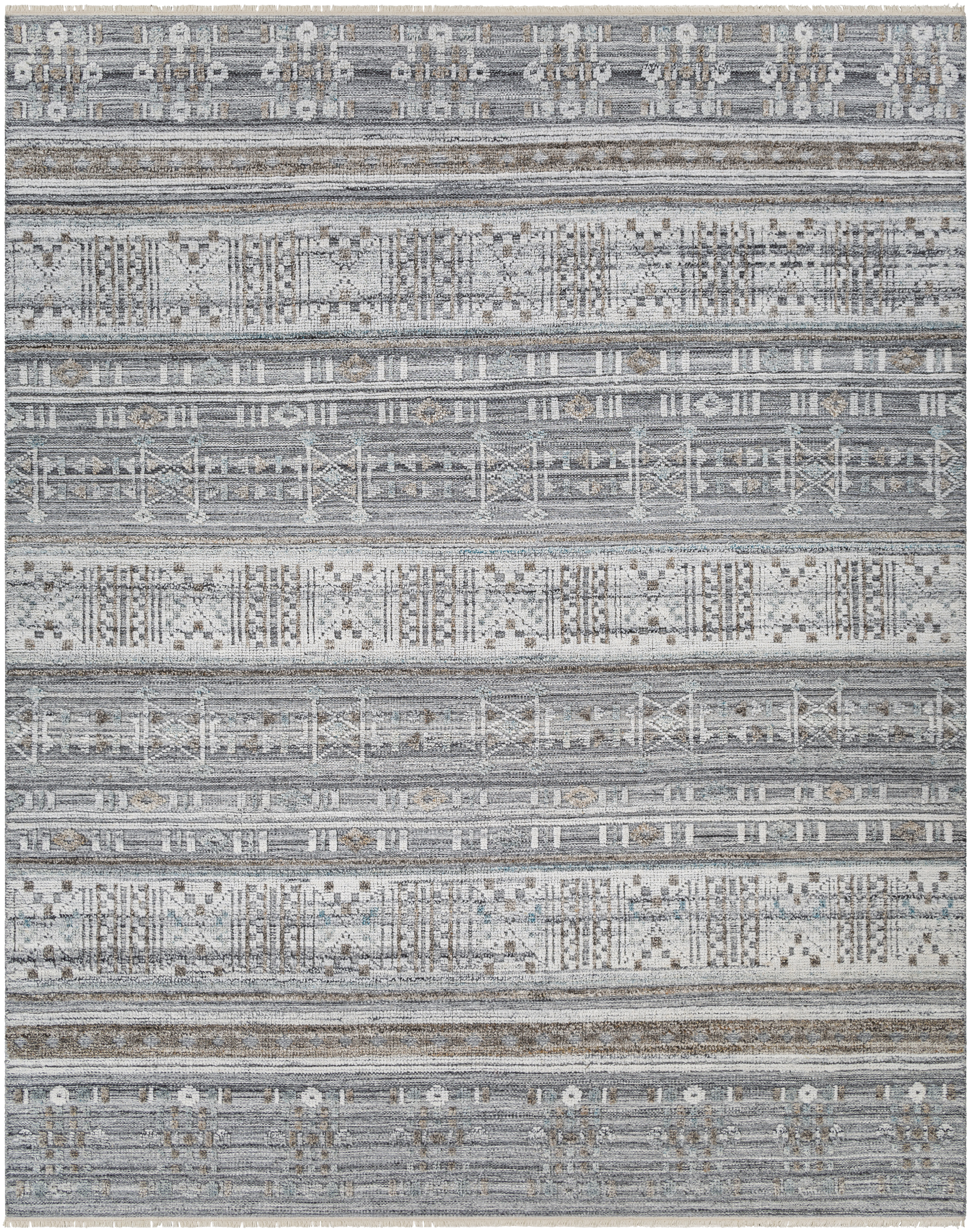 Pompei 36 X 24 inch Pewter Rug, Rectangle