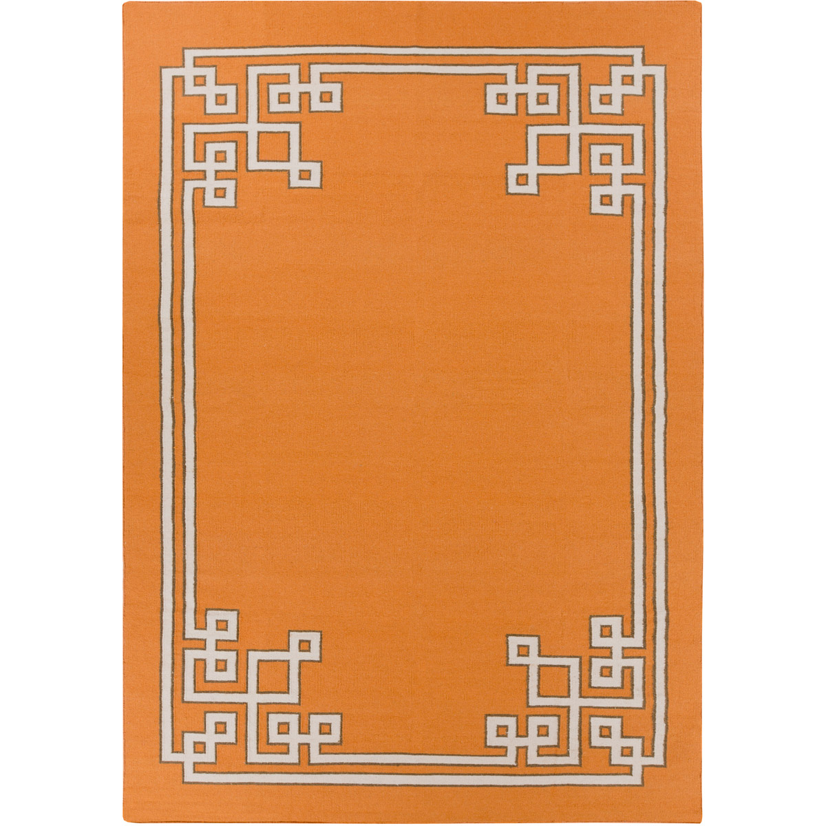 Alameda 132 X 96 inch Bright Orange, Light Gray, Khaki Rug