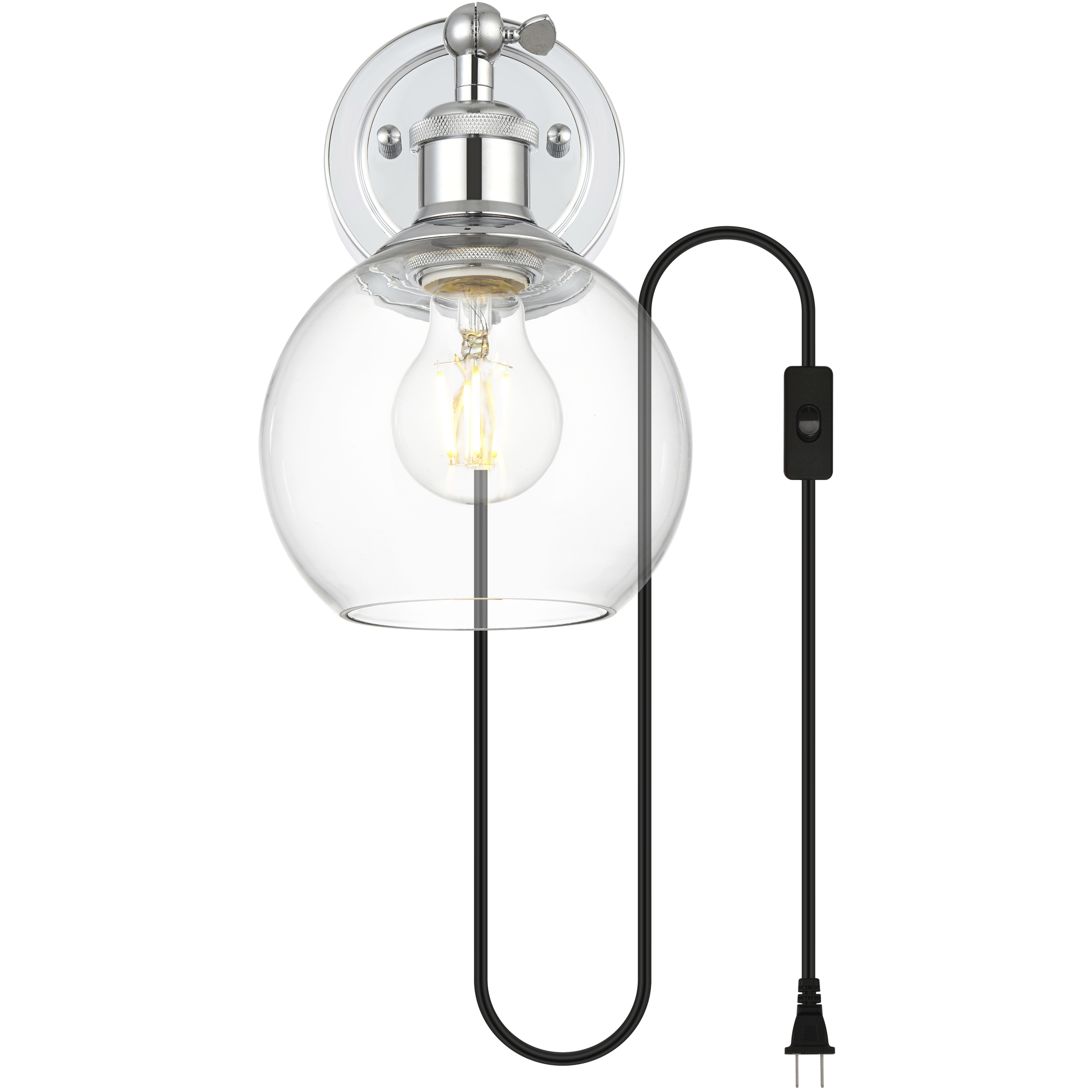 Wesson 1 Light 6 inch Chrome Plug In Wall Sconce Wall Light