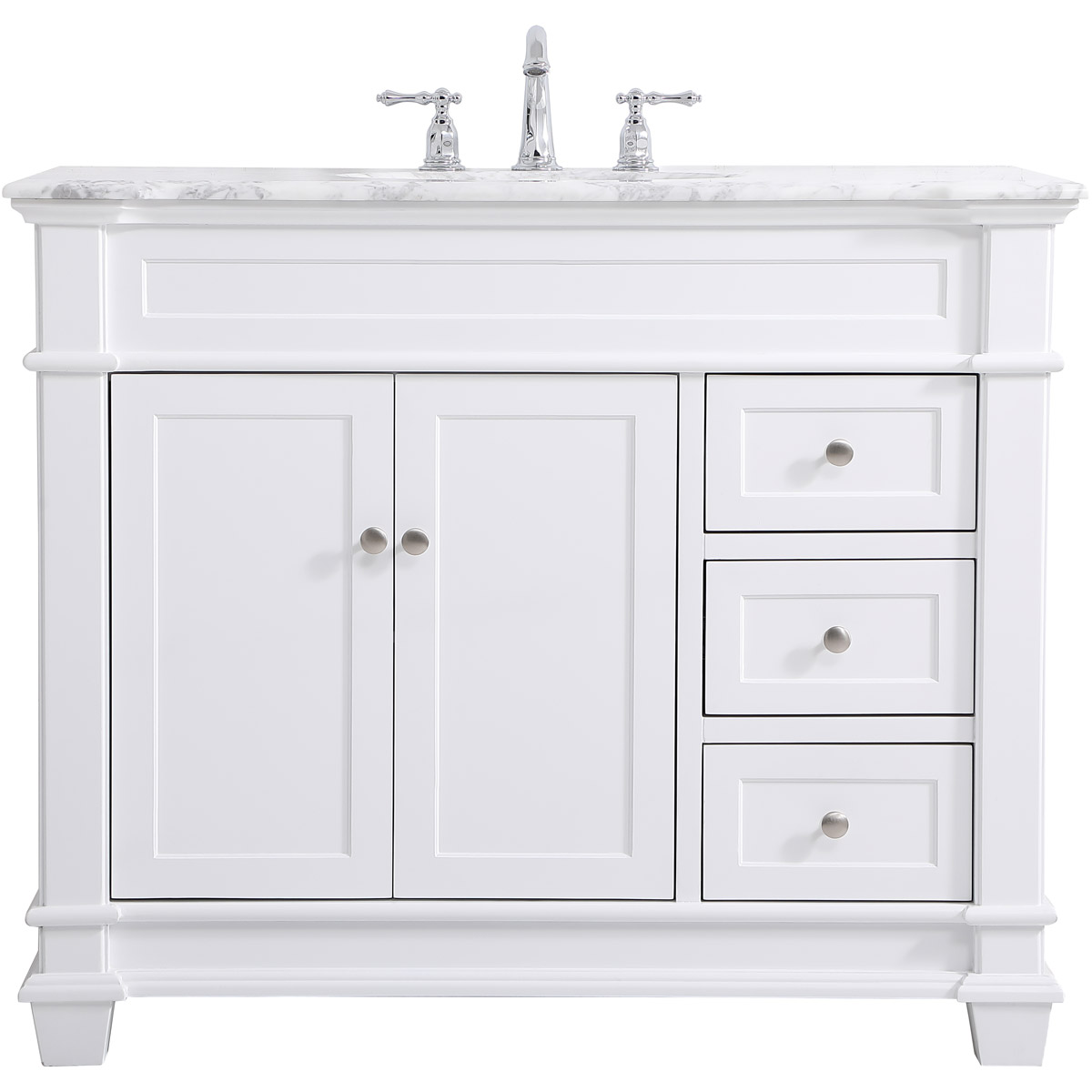 Wesley 42 X 21.5 X 35 inch White Vanity Sink Set