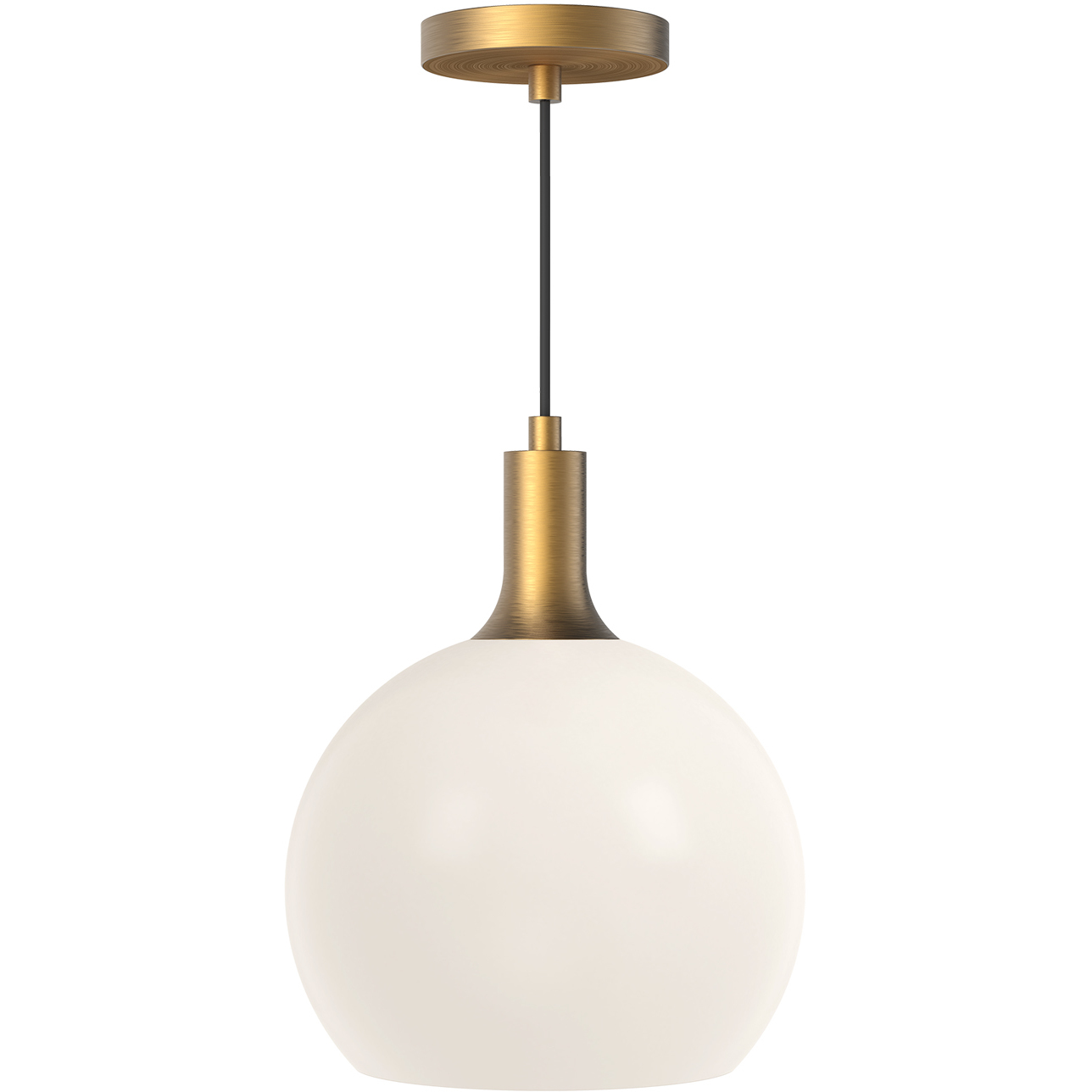 Alora Mood Castilla 1 Light 9.88 inch Aged Gold Pendant Ceiling Light in Matte Opal Glass