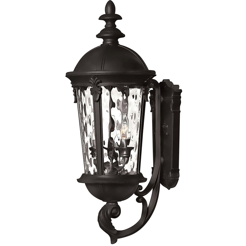 Estate Series Windsor Outdoor Wall Mount Lantern in Black, Medium