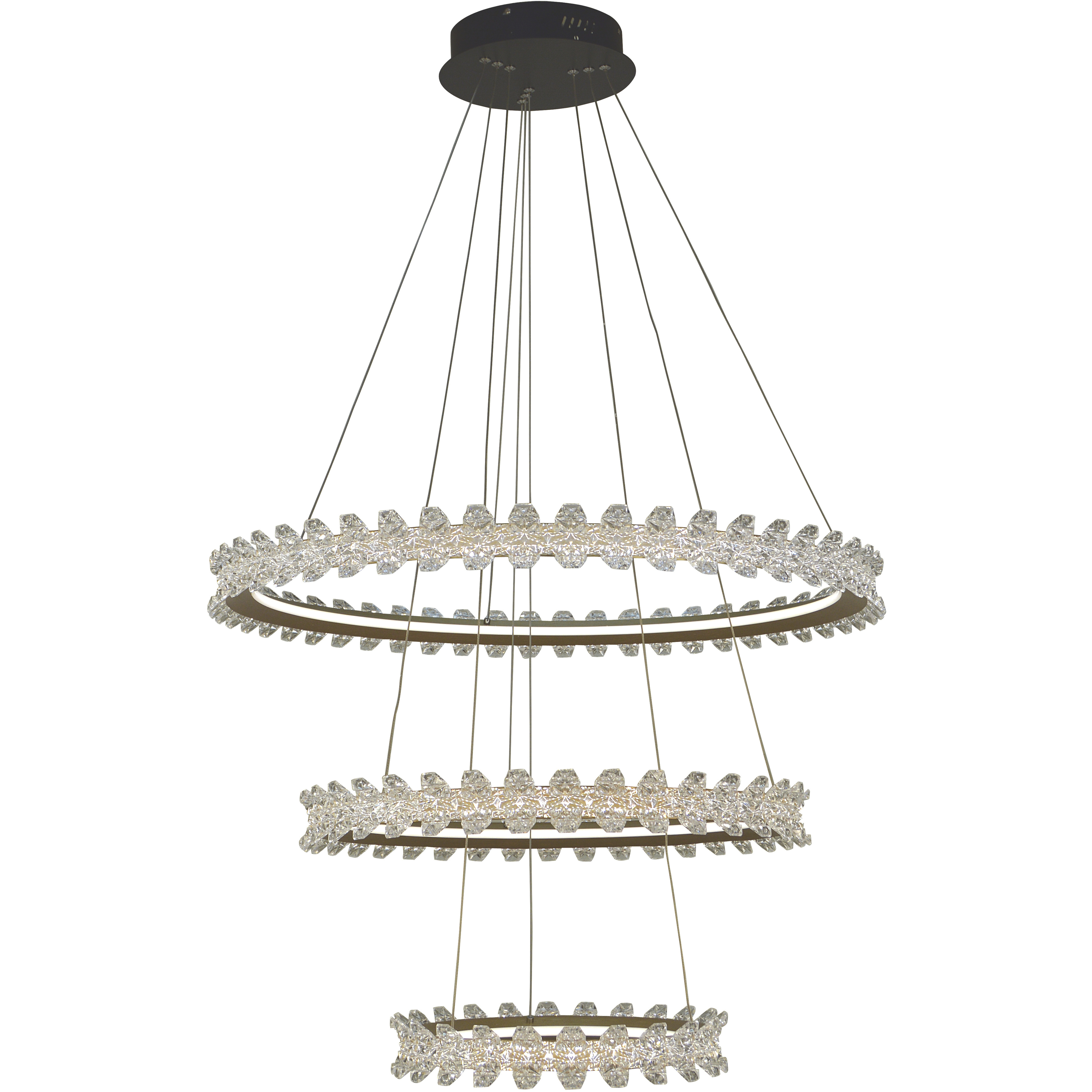 Mia LED 32 inch Brushed Gold Foyer Chandelier Ceiling Light
