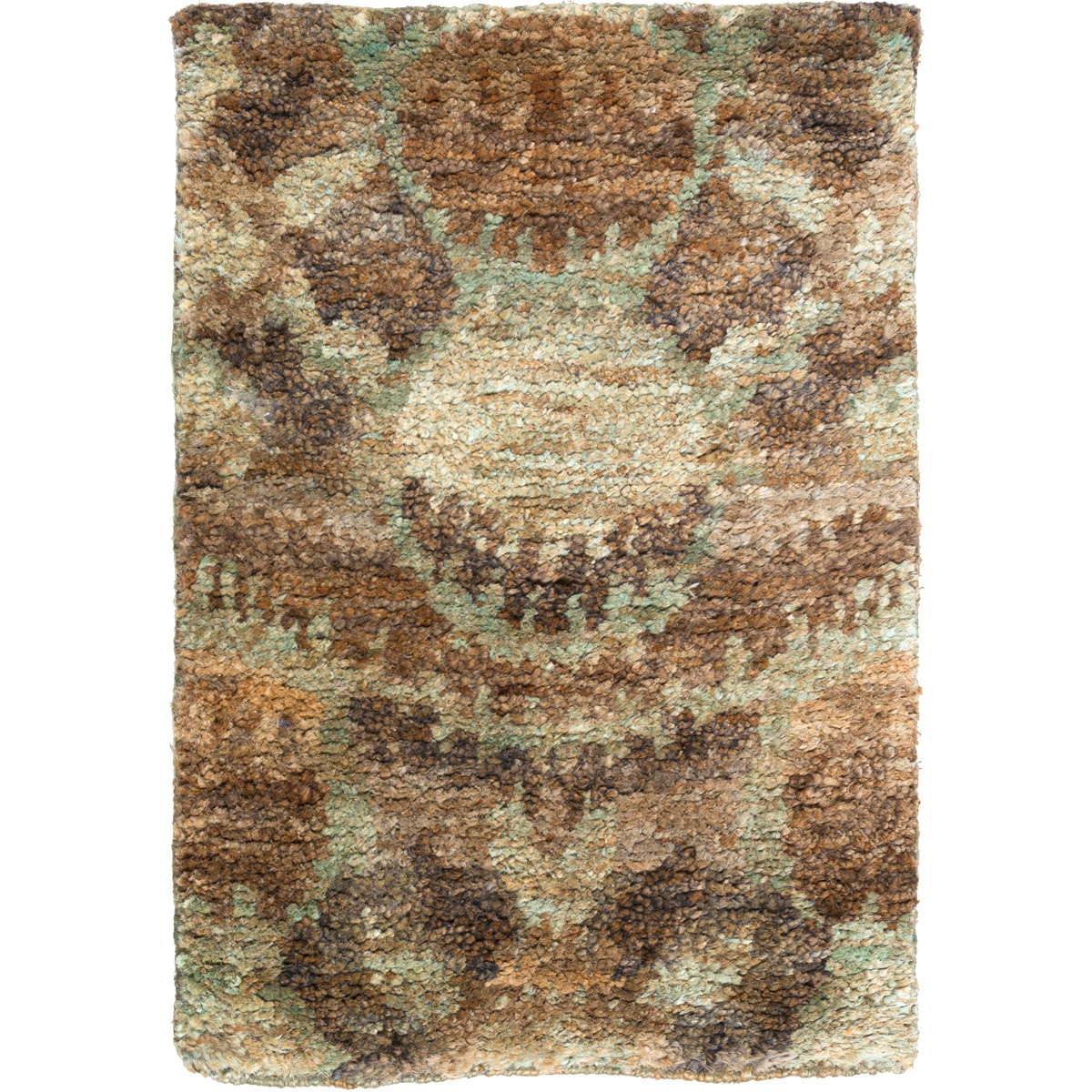 Scarborough 36 X 24 inch Khaki, Dark Green, Tan, Dark Brown, White Rug