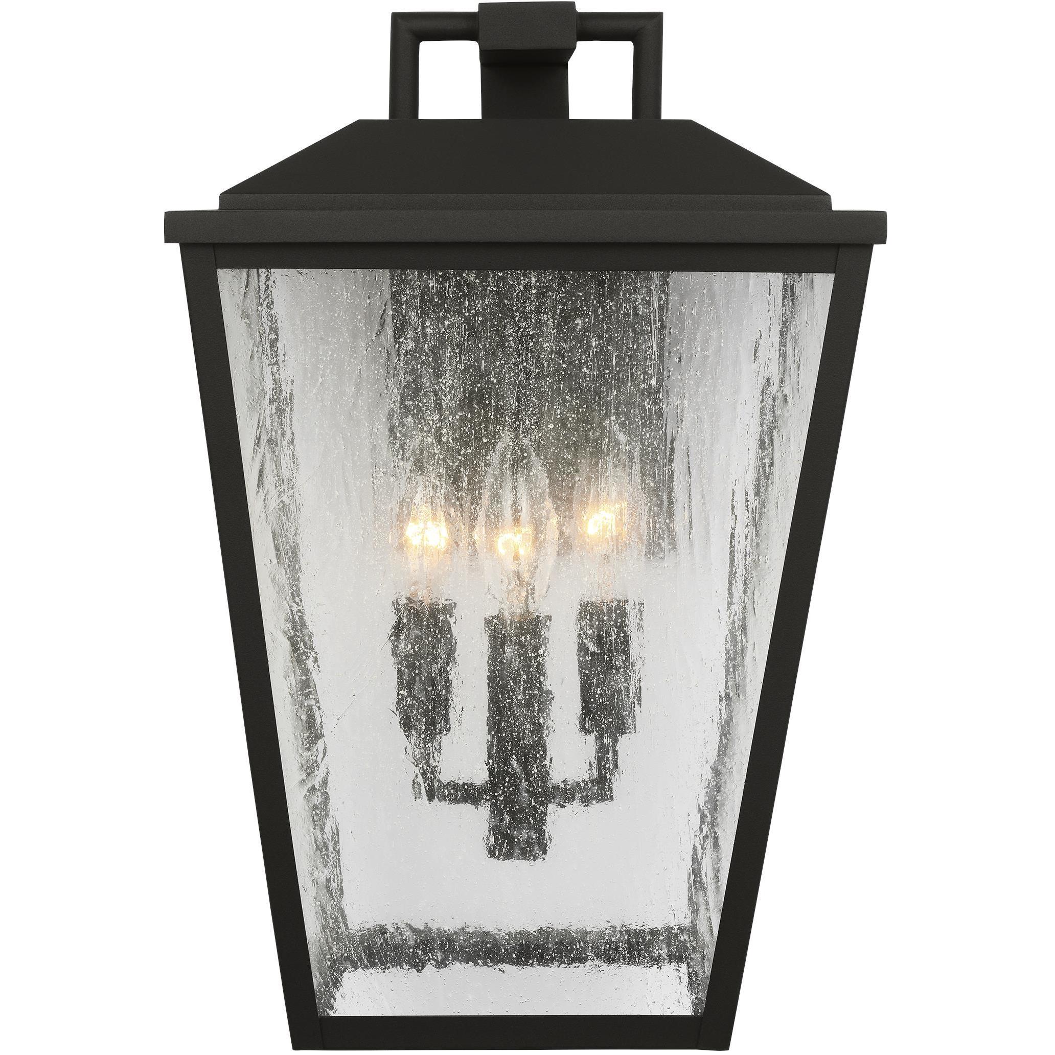 Drew & Jonathan Kennewick 3 Light 16.5 inch Textured Black Outdoor Wall Lantern, Large