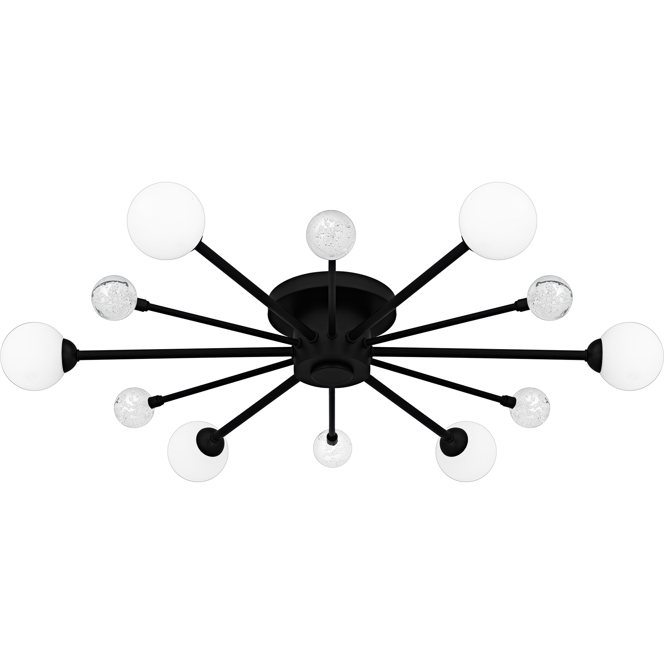 Combe 6 Light 30 inch Matte Black Semi-Flush Mount Ceiling Light, Extra Large