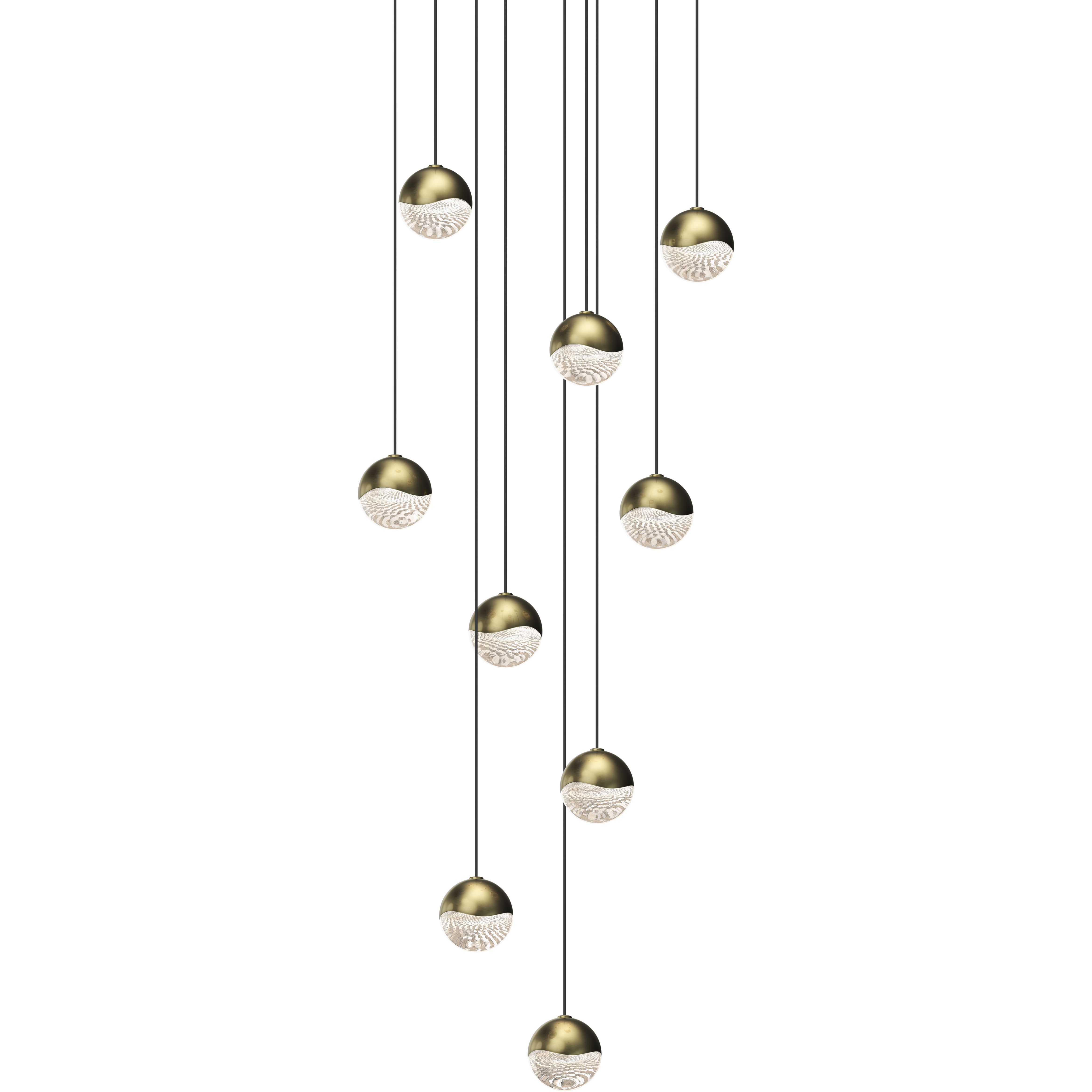 Grapes LED 12.5 inch Brass Pendant Ceiling Light in Small