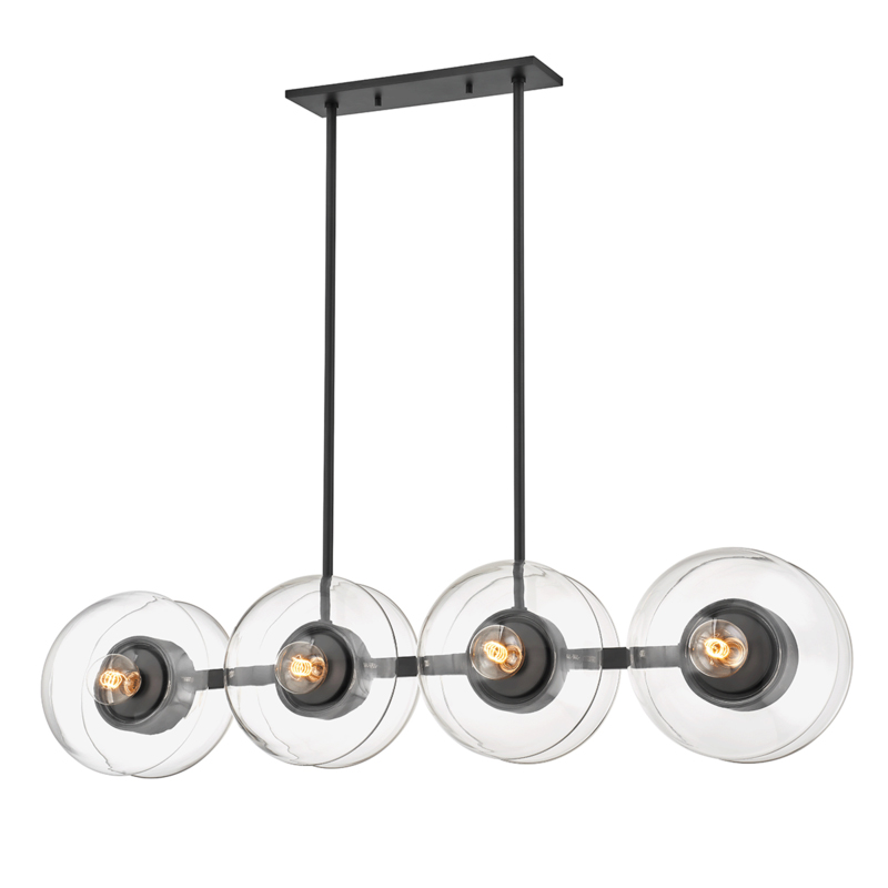 Kert 8 Light 50.25 inch Black Brass Island Light Ceiling Light