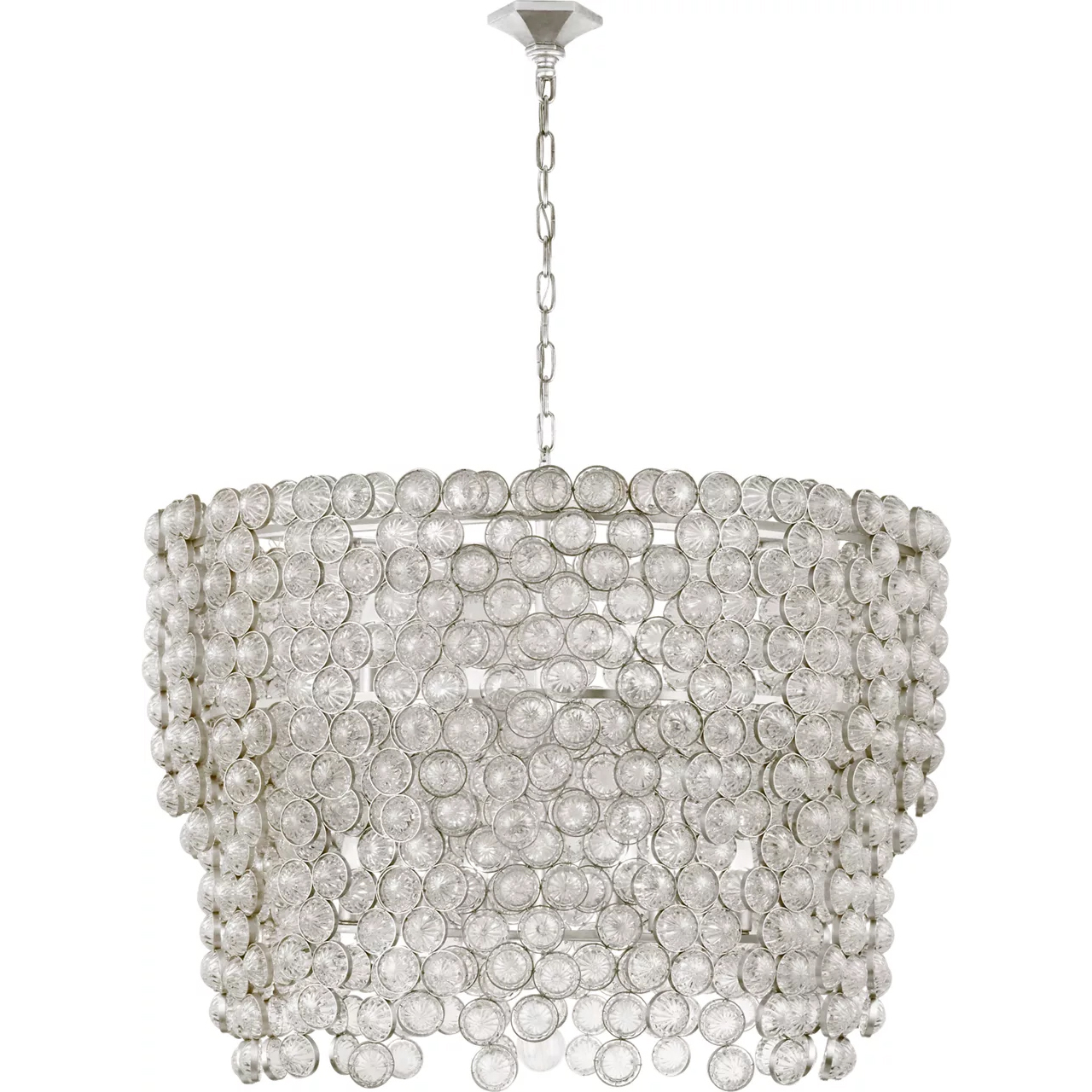 Julie Neill Milazzo 12 Light 37.25 inch Burnished Silver Leaf Waterfall Chandelier Ceiling Light in Burnished Silver Leaf and Crystal, Large