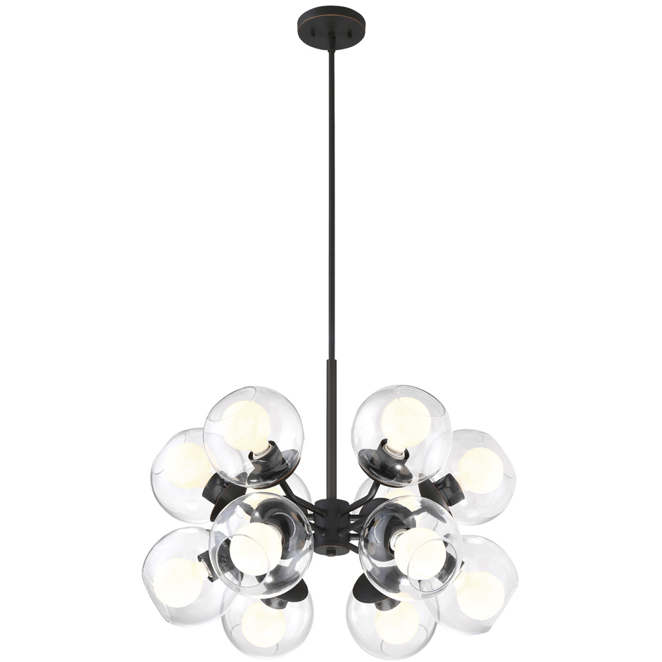 Meridian 12 Light 24.5 inch Satin Bronze Chandelier Ceiling Light