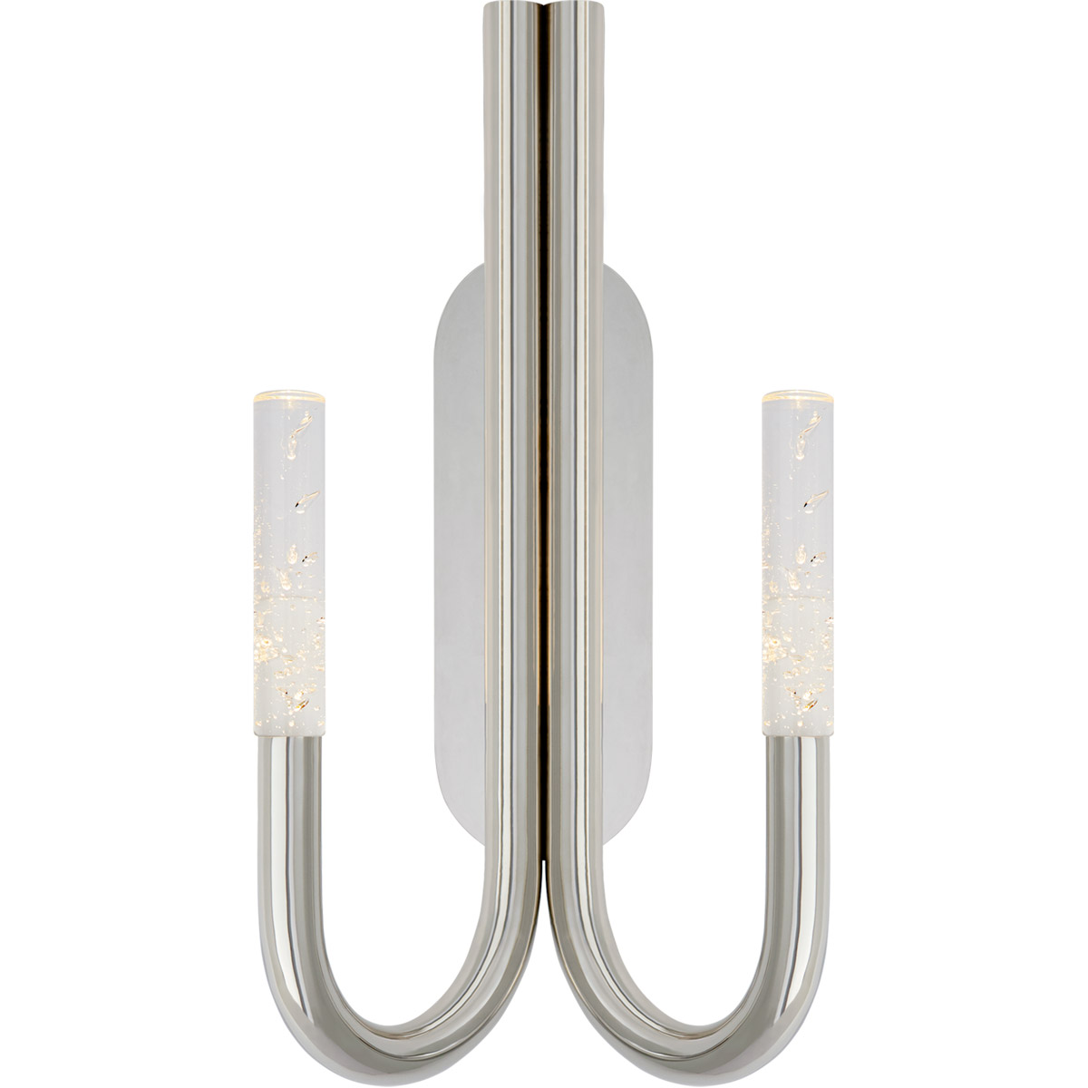Kelly Wearstler Rousseau LED 10 inch Polished Nickel Double Wall Sconce Wall Light in Seeded Glass