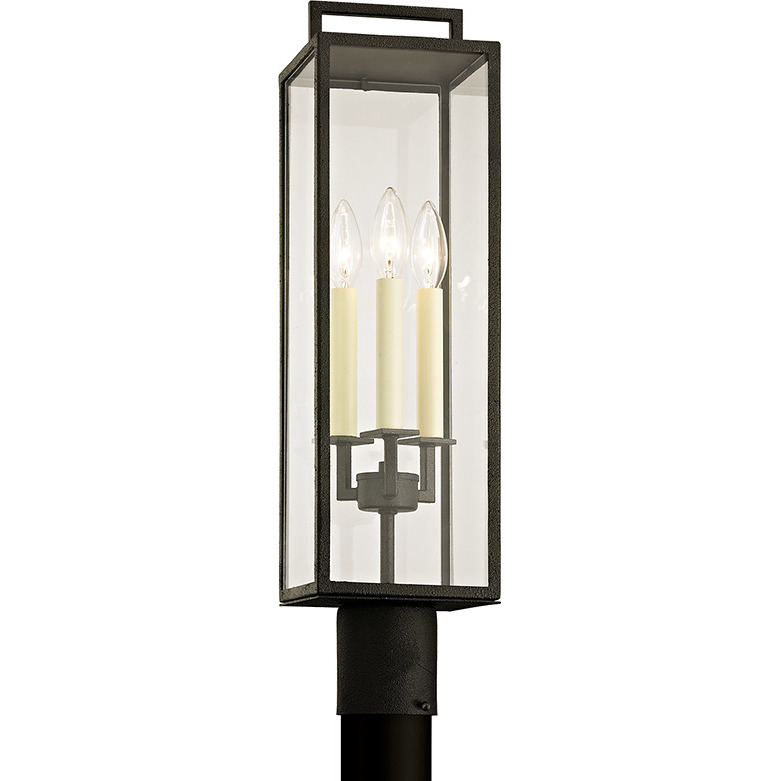 Beckham 3 Light 23.75 inch Forged Iron Post Lantern