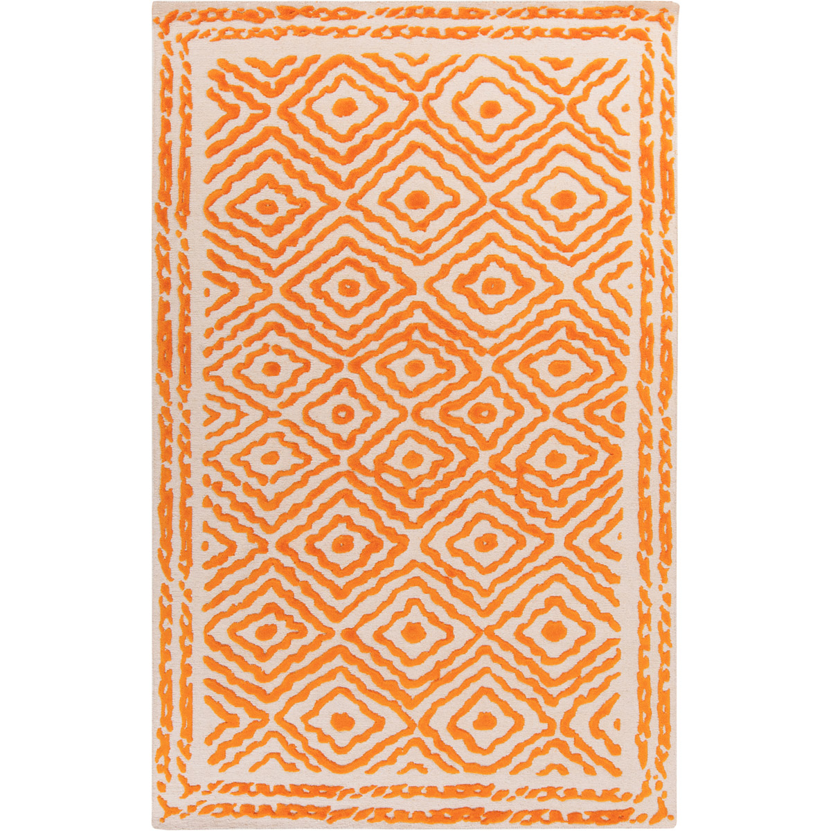 Atlas 96 X 60 inch Burnt Orange, Beige Rug