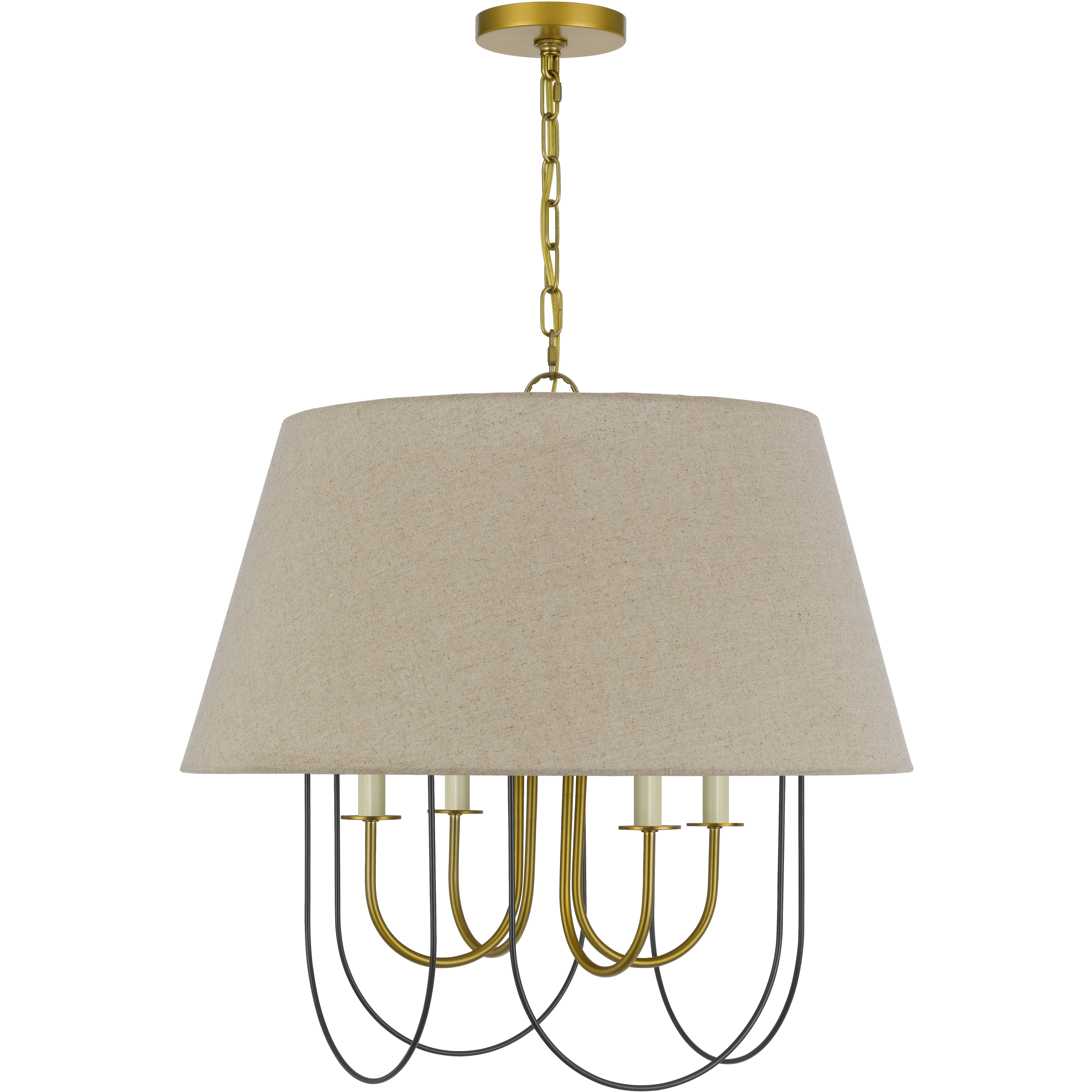 Eupora 4 Light 24 inch Antique Brass and Black Chandelier Ceiling Light