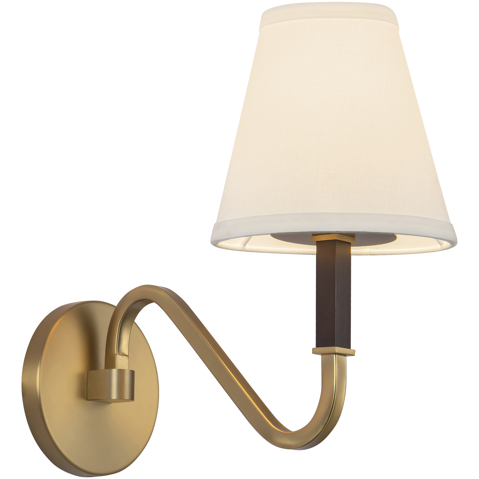 Alora Mood Sloan 1 Light 6 inch Brushed Gold and White Linen Wall/Vanity Light Wall Light