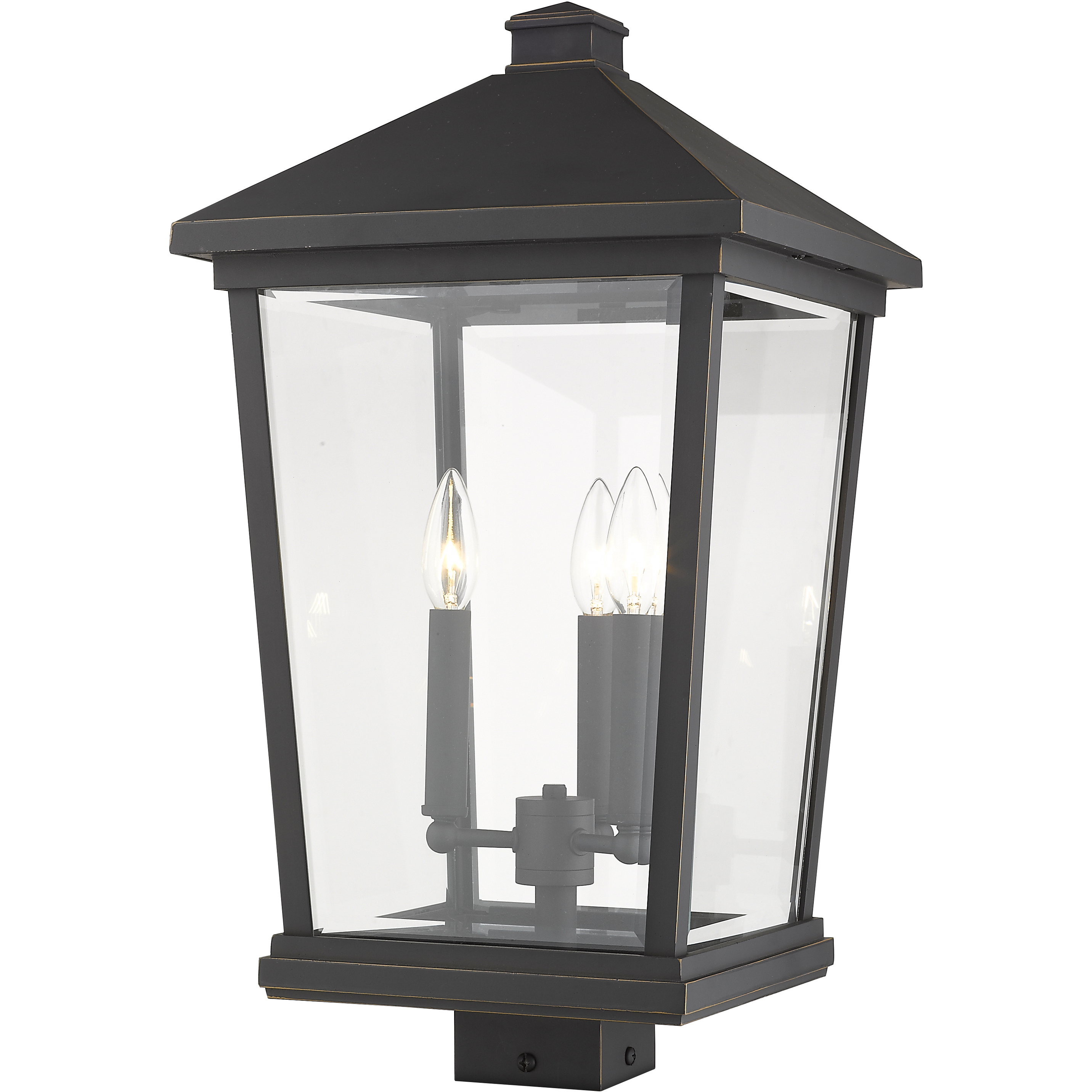 Beacon 3 Light 22.25 inch Oil Rubbed Bronze Outdoor Post Mount Fixture