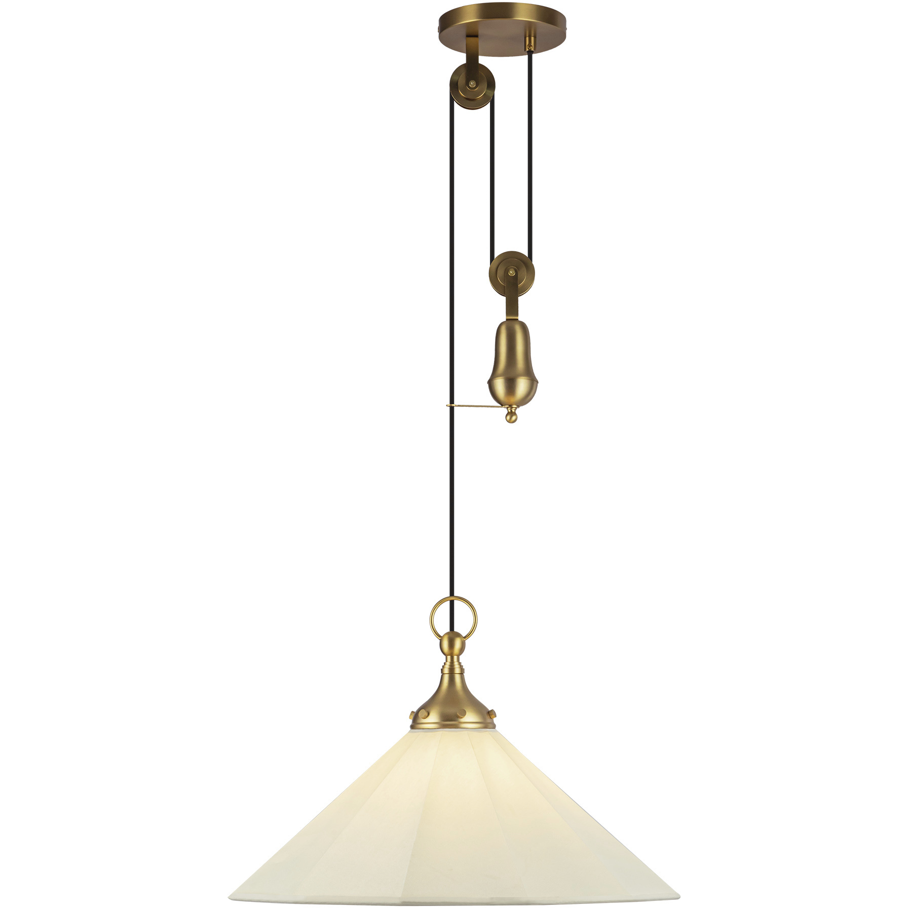 Alora Mood Ellen 1 Light 20 inch Brushed Gold and White Linen Pendant Ceiling Light