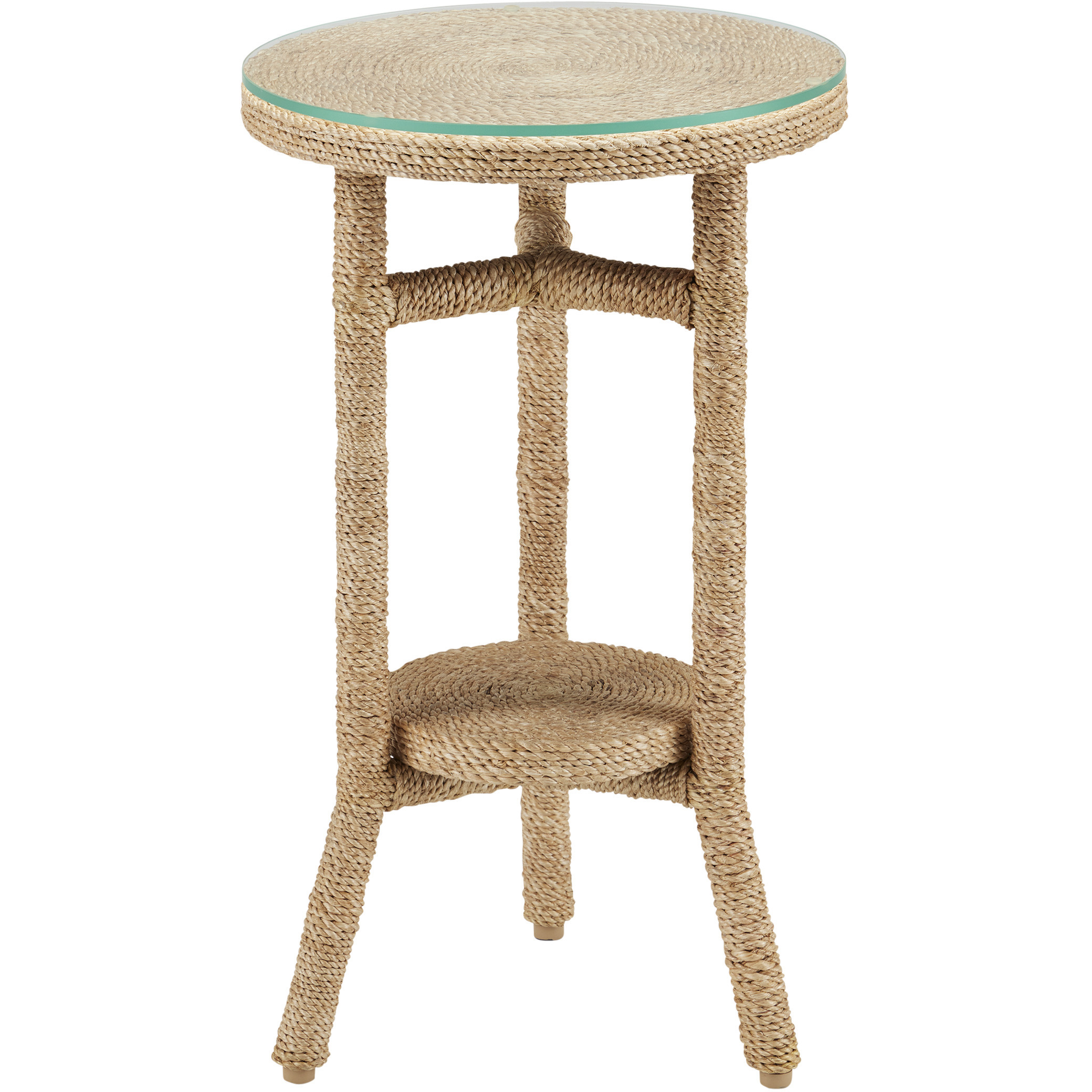 Limay 12 inch Natural and Clear Drinks Table, Jamie Beckwith Collection
