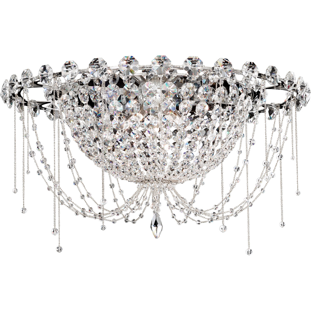 Chrysalita 5 Light Polished Stainless Steel Flush Mount Ceiling Light in Radiance