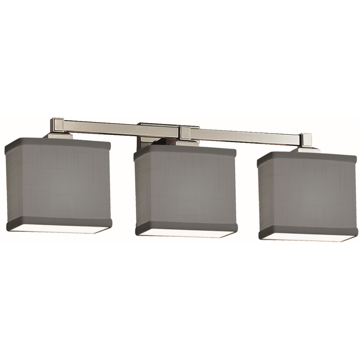 Textile 3 Light 23.5 inch Brushed Nickel Bath Bar Wall Light in Rectangle, Incandescent, Gray, Rectangle