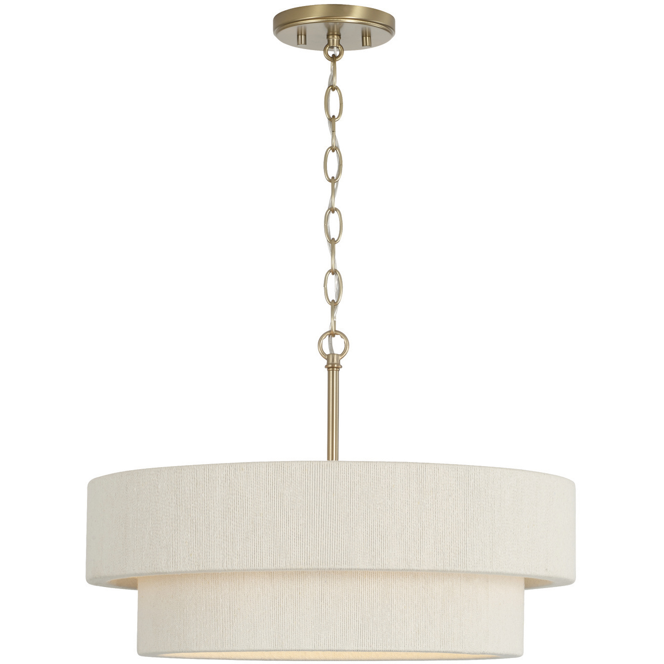 Delaney 4 Light 20 inch Matte Brass Pendant Ceiling Light, Convertible Dual Mount