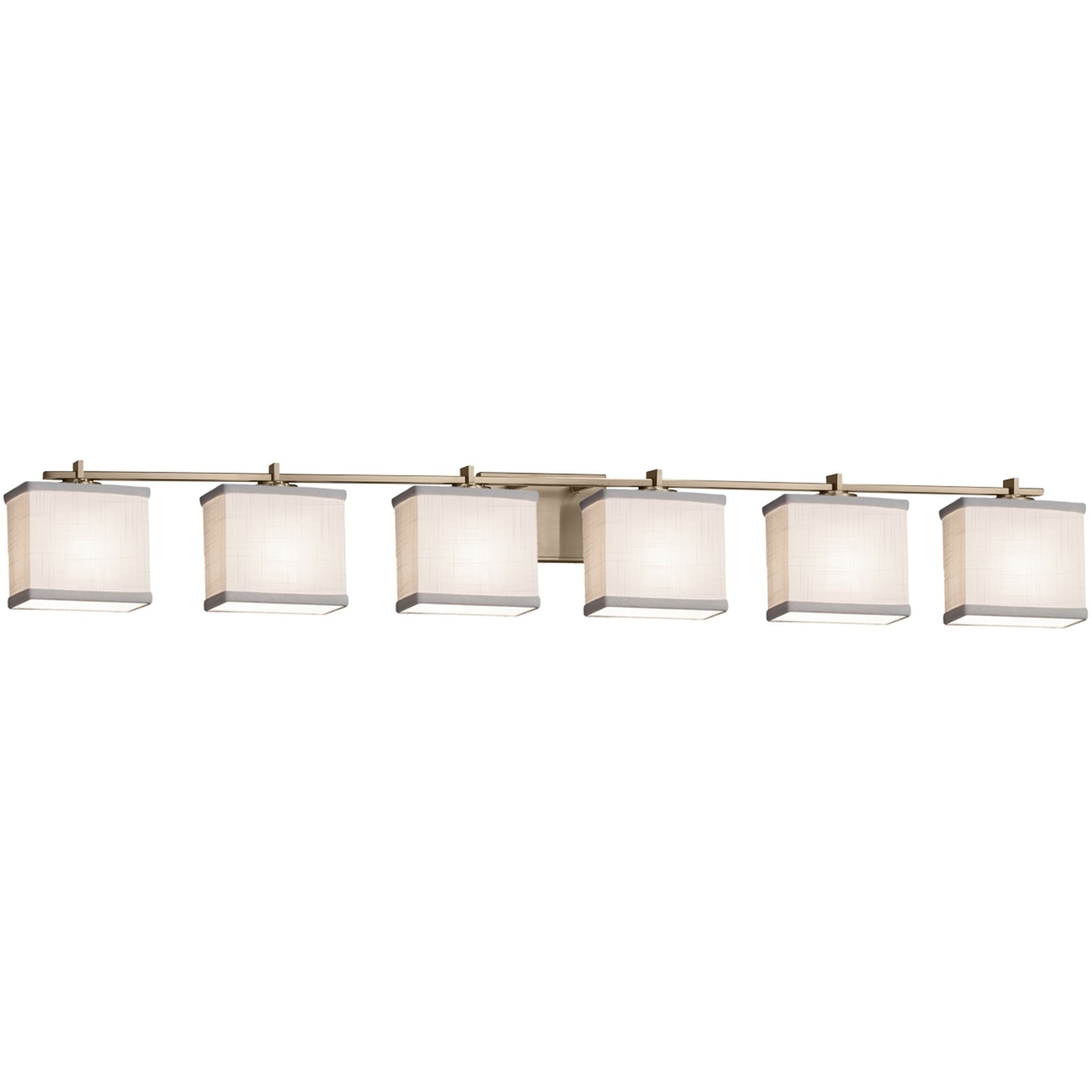 Textile 6 Light 55.5 inch Brushed Brass Bath Vanity Light Wall Light, Era Family, Choices
