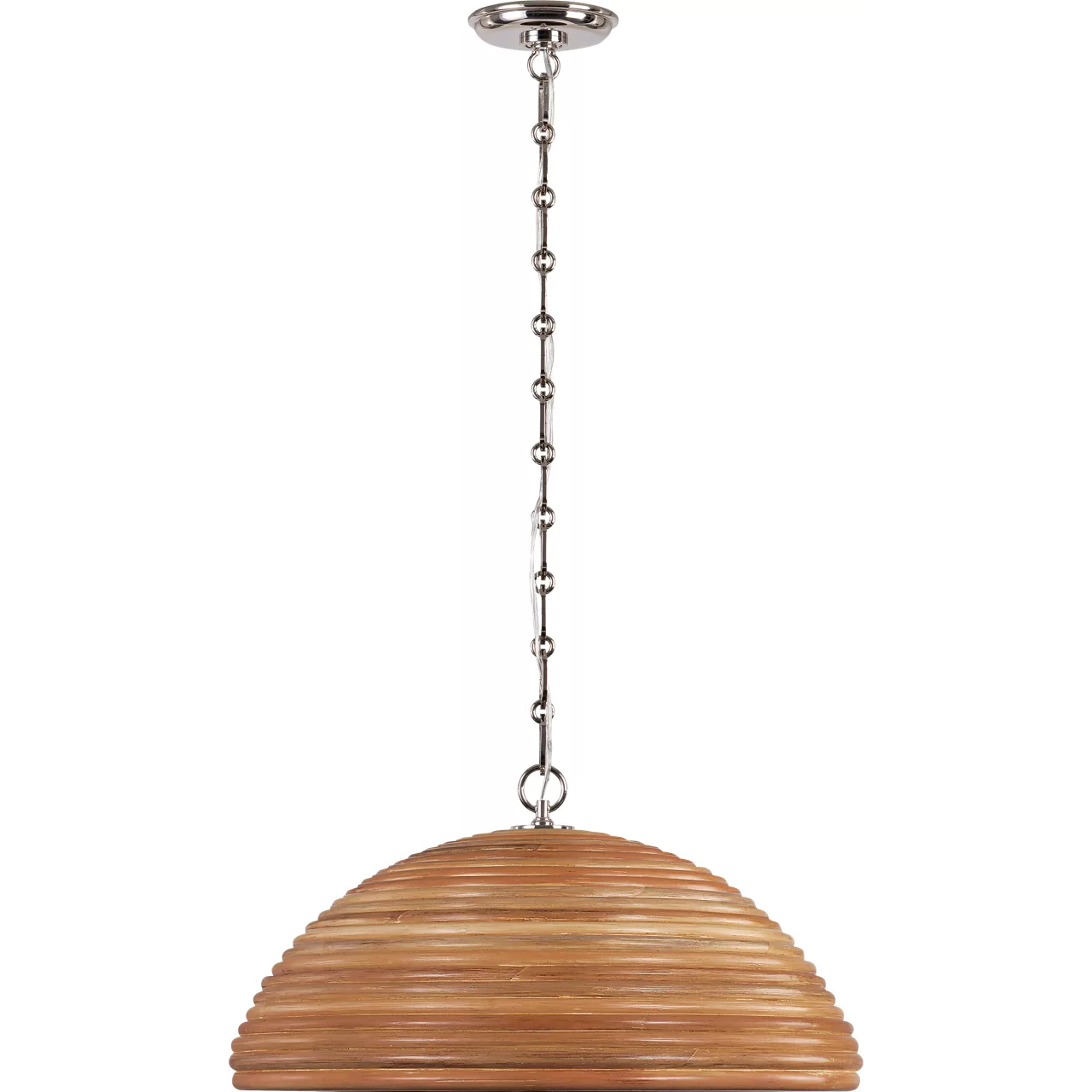 Suzanne Kasler Emerson LED 22.75 inch Polished Nickel Pendant Ceiling Light in Natural Rattan