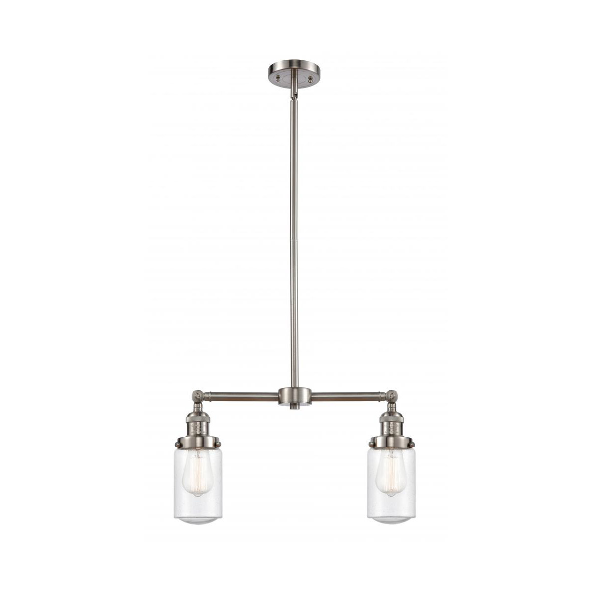Franklin Restoration Dover 2 Light 21 inch Brushed Satin Nickel Island Light Ceiling Light in Seedy Glass, Franklin Restoration