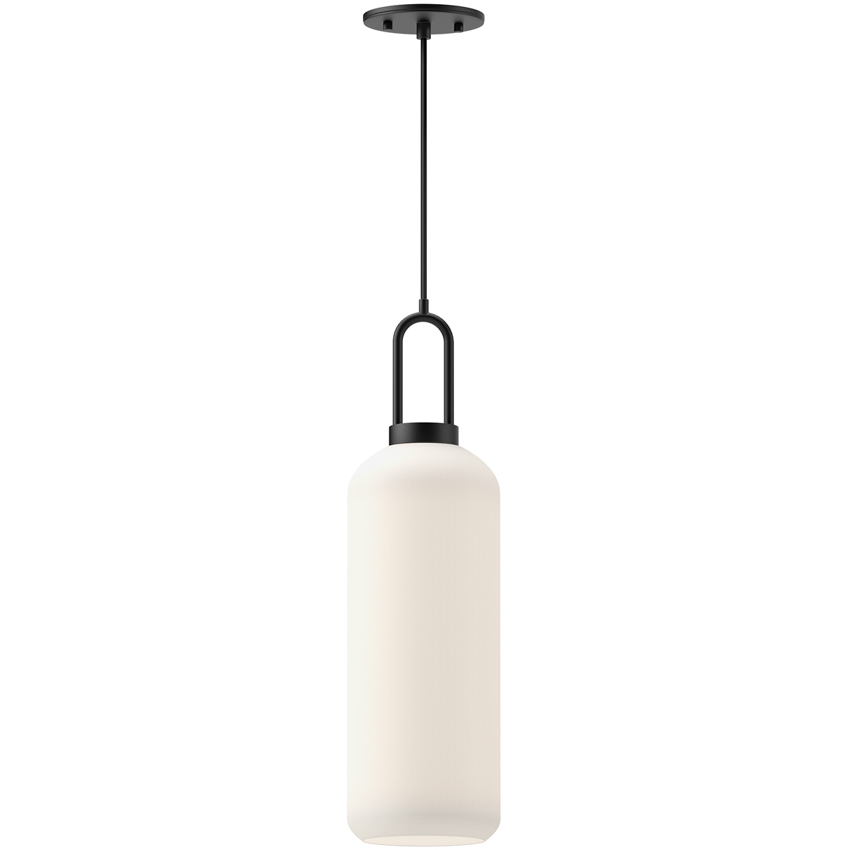 Alora Mood Soji 1 Light 6 inch Matte Black Pendant Ceiling Light in Matte Opal Glass
