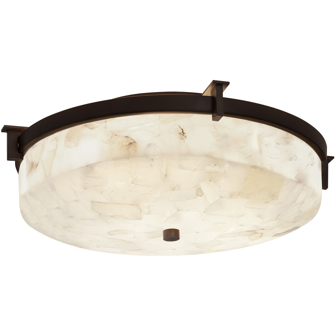 Alabaster Rocks 2 Light 16 inch Dark Bronze Flush Mount Ceiling Light in Incandescent
