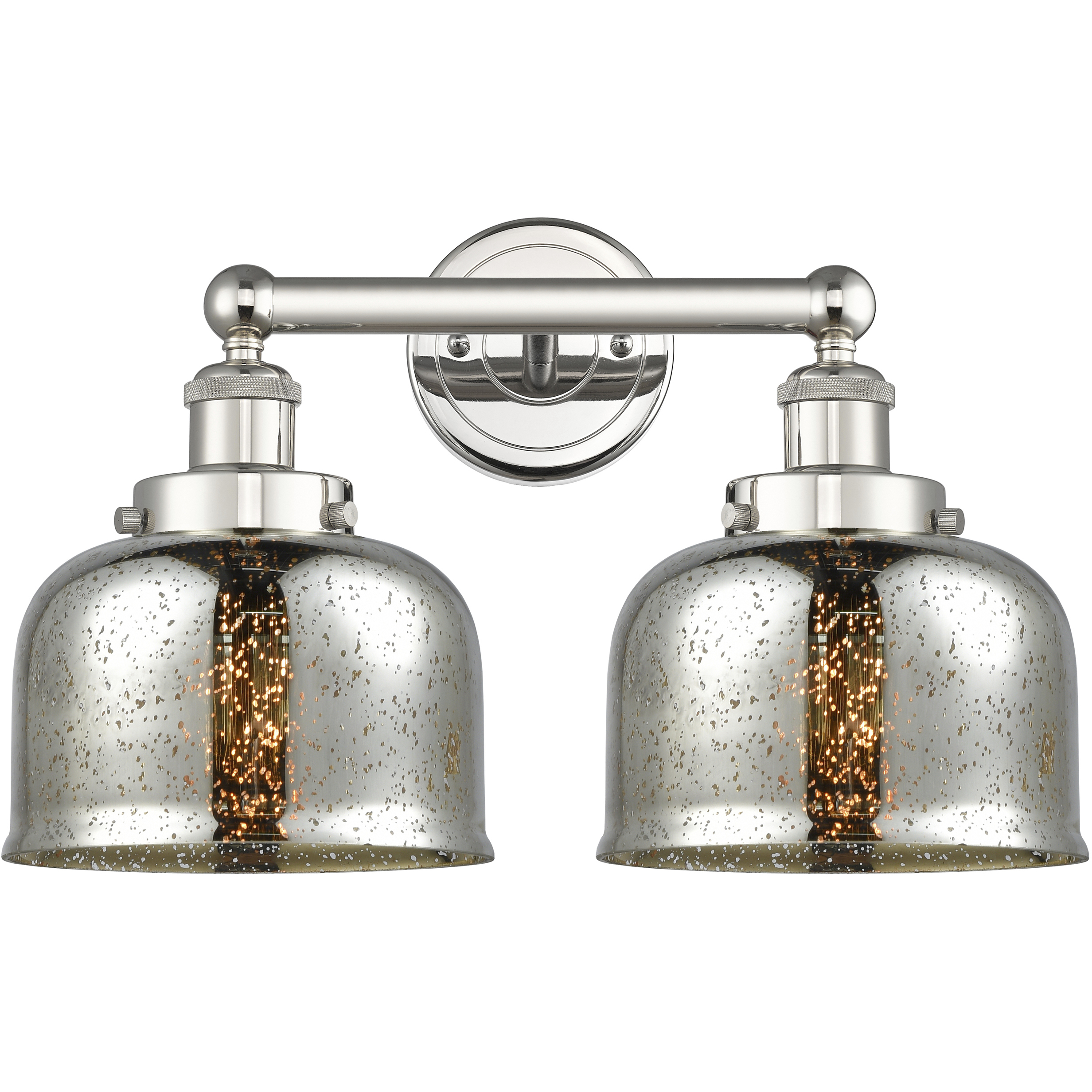 Bell 2 Light 15.5 inch Polished Nickel Bath Vanity Light Wall Light in Silver Plated Mercury