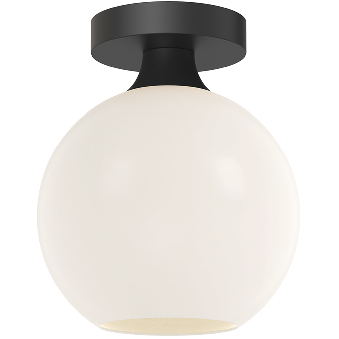 Alora Mood Castilla 1 Light 7.88 inch Matte Black Flush Mount Ceiling Light in Matte Opal Glass