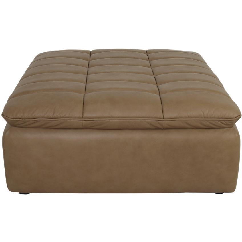 Lino 17.7 inch XQ Tan Leather Ottoman