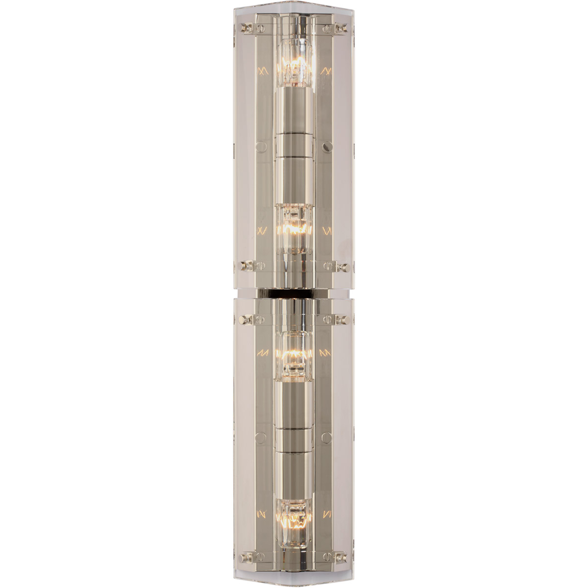 AERIN Clayton LED 5.5 inch Crystal and Polished Nickel Wall Sconce Wall Light in Crystal with Polished Nickel