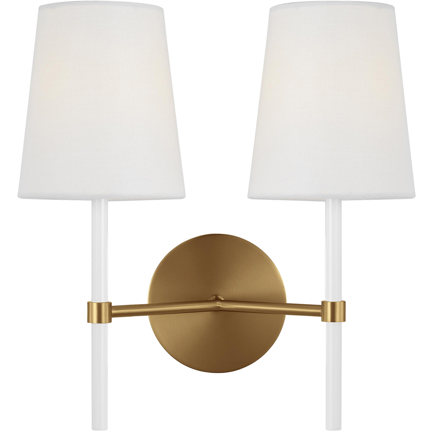kate spade new york Monroe 2 Light 12 inch Burnished Brass Wall Sconce Wall Light in Burnished Brass / Gloss White