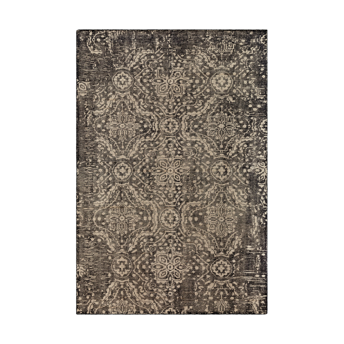 Vevina 156 X 108 inch Black/Ivory Rugs, Wool