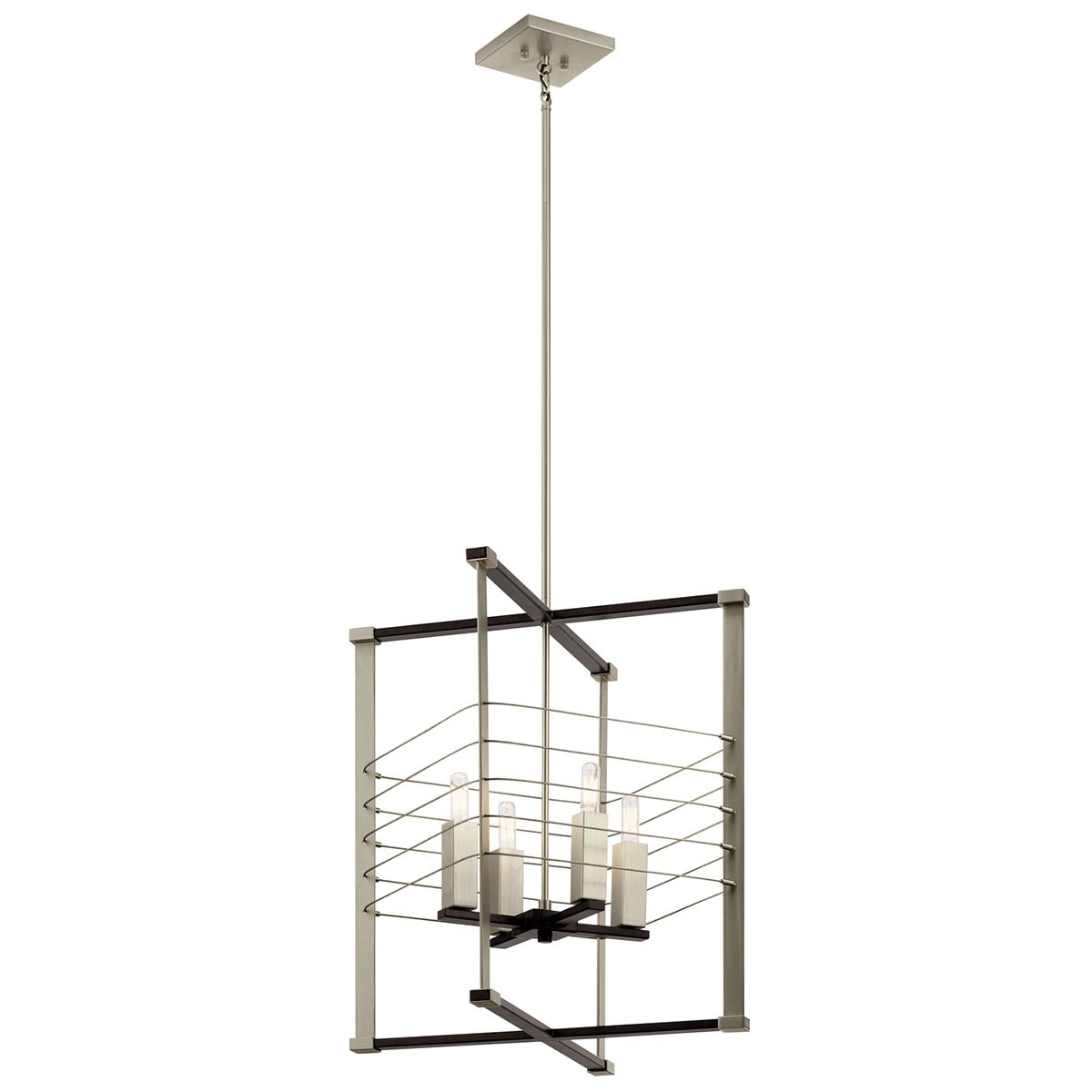 Lente 4 Light 16.75 inch Midnight Oak Foyer Pendant Ceiling Light