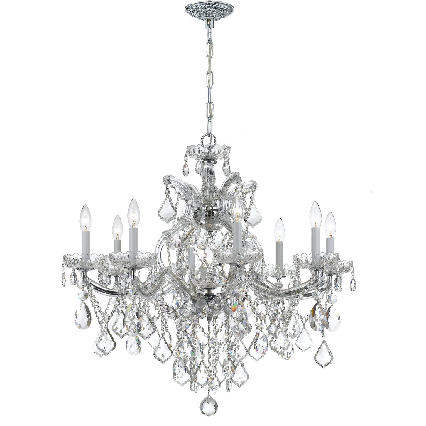 Maria Theresa 9 Light 28 inch Polished Chrome Chandelier Ceiling Light in Clear Swarovski Strass