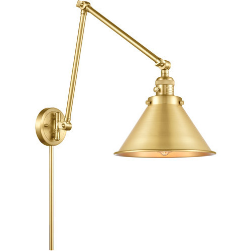 Briarcliff 30 inch 100 watt Satin Gold Swing Arm Wall Light