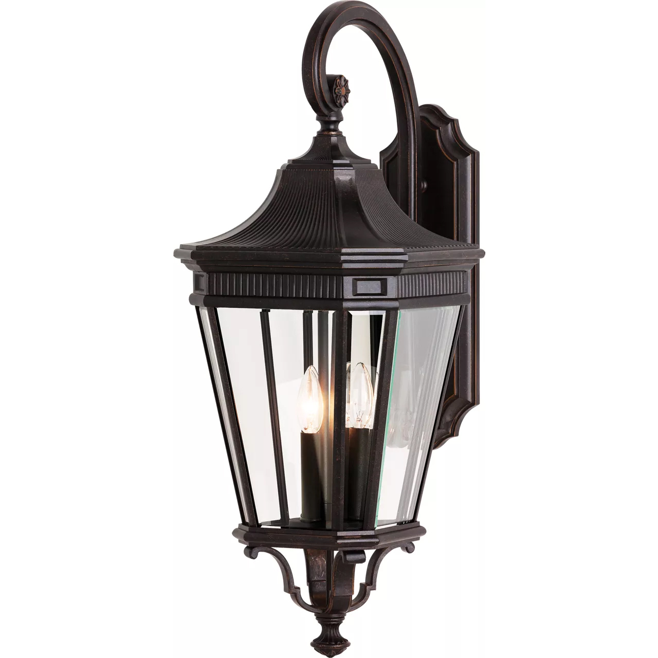 Cotswold Lane 3 Light 30 inch Grecian Bronze Outdoor Wall Lantern, Large