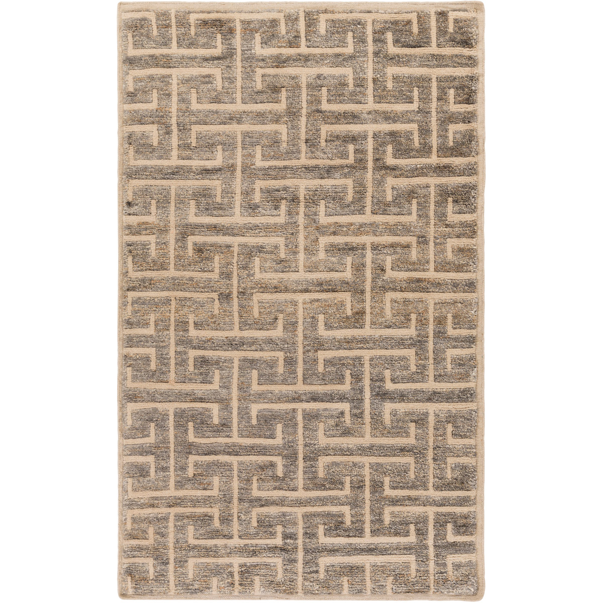 Papyrus 36 X 24 inch Gray and Blue Area Rug, Jute and Wool