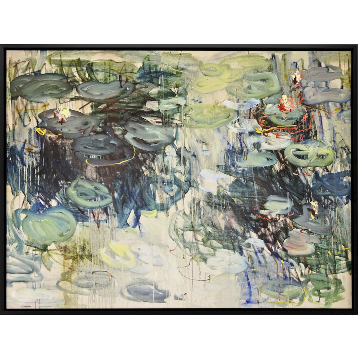 Lily Pond Blue and Green and Multi Canvas
