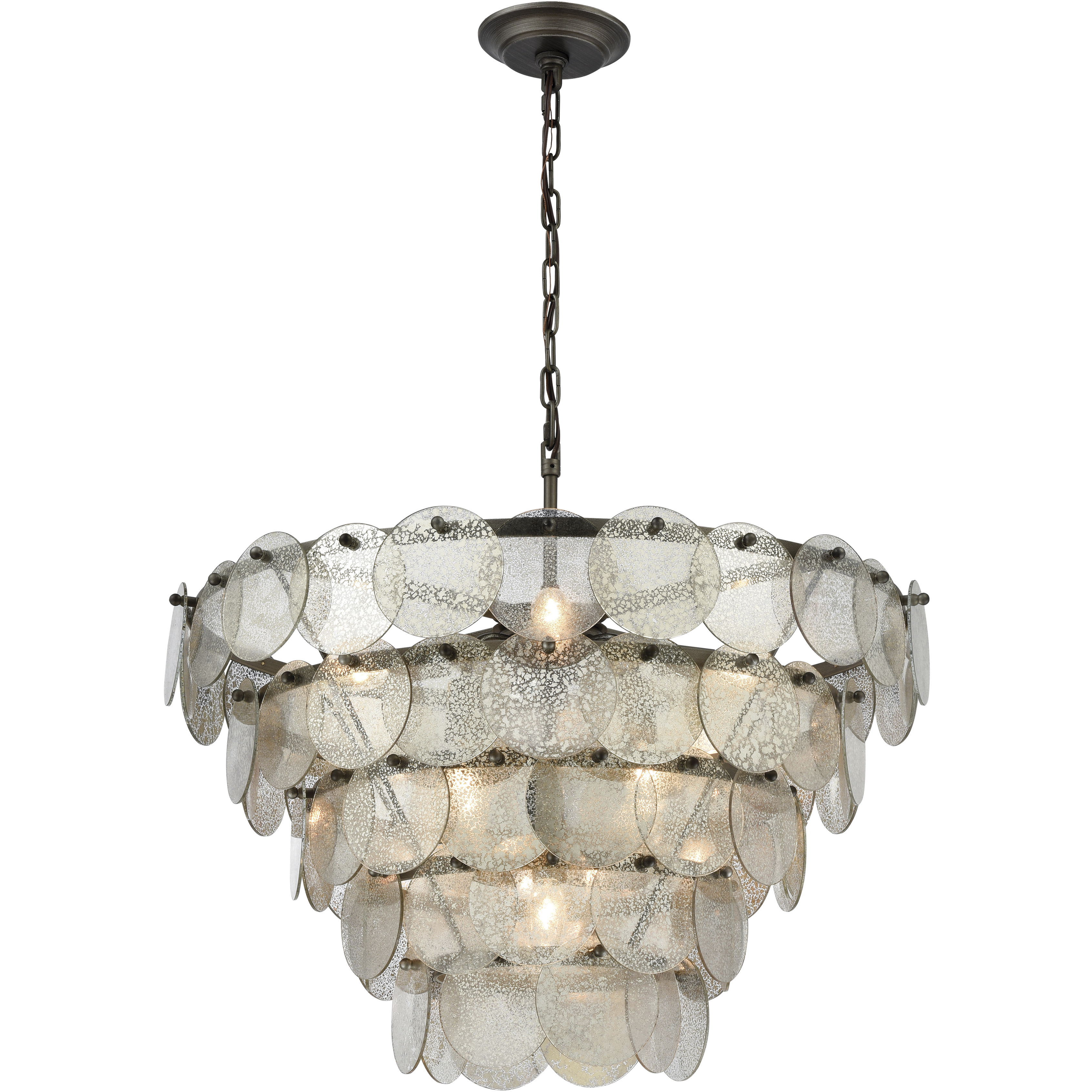 Airesse 9 Light 25 inch Brushed Slate Chandelier Ceiling Light