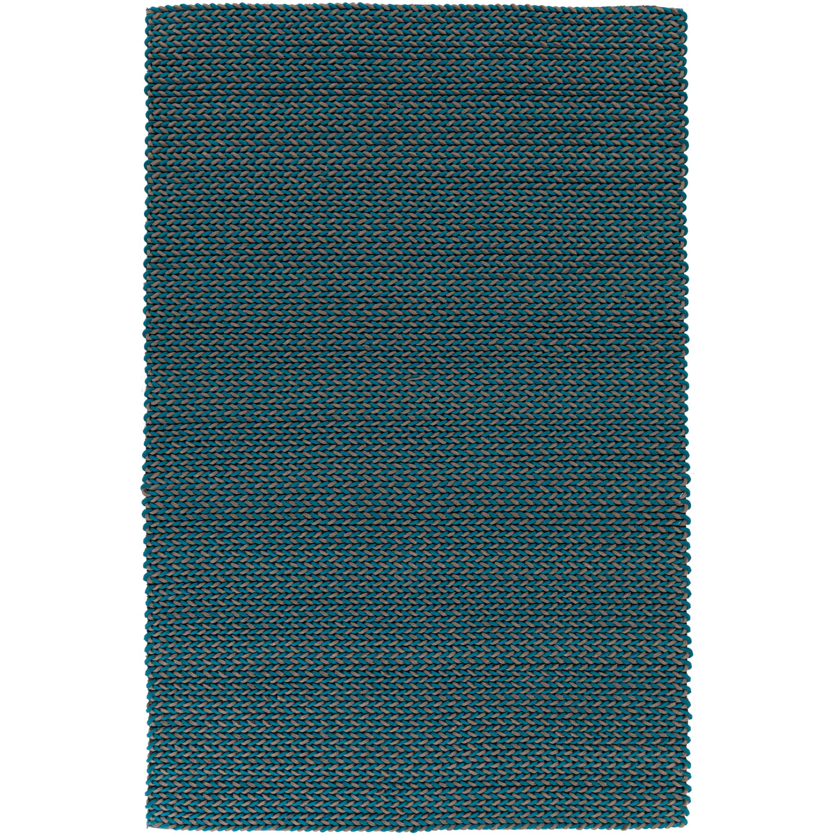 Juno 96 X 60 inch Aqua, Dark Brown Rug