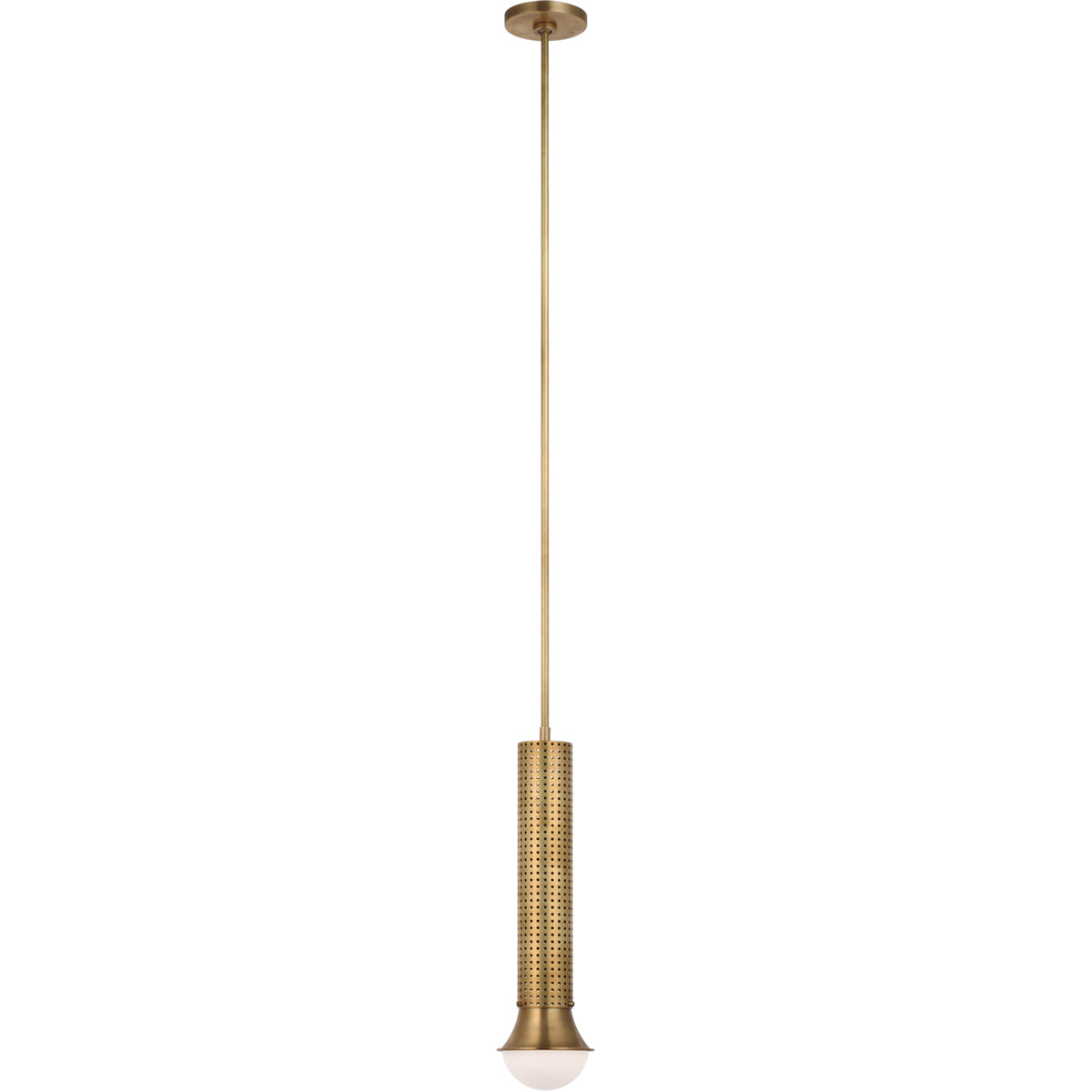 Kelly Wearstler Precision LED 4.5 inch Antique-Burnished Brass Elongated Pendant Ceiling Light, Petite